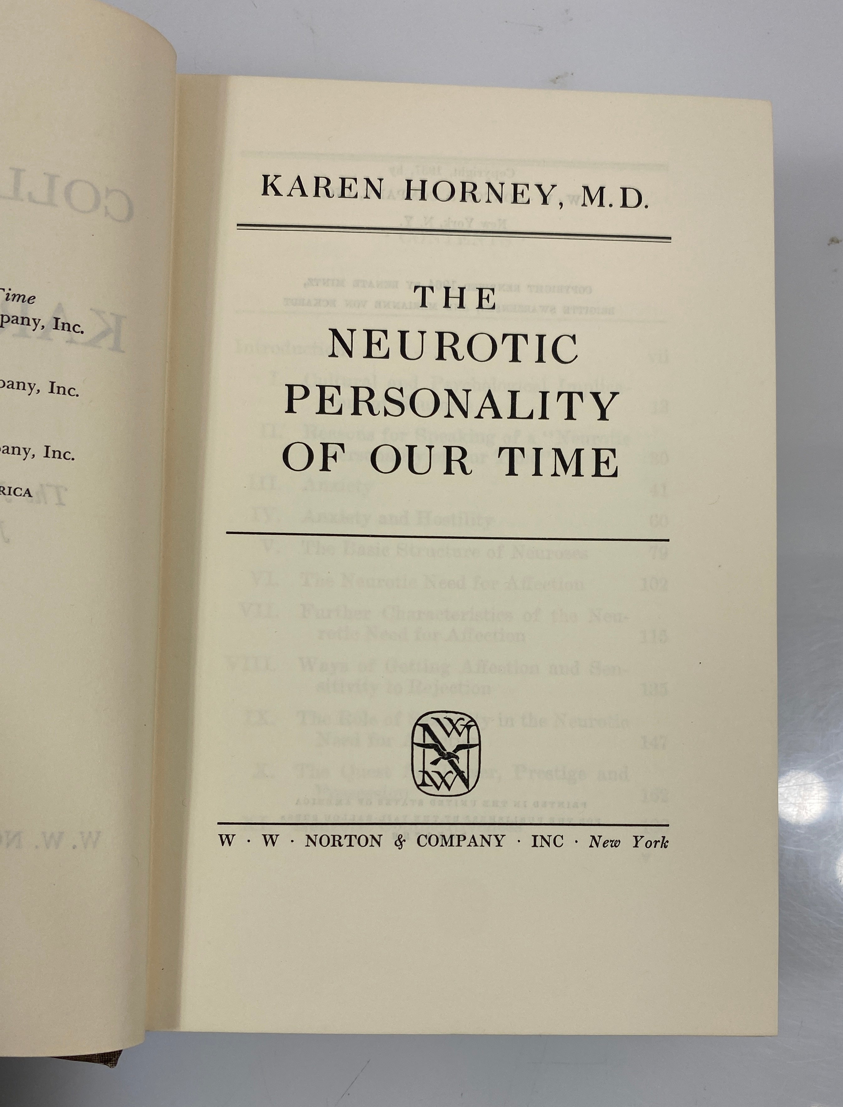 2 Volume Set: The Collected Works of Karen Horney 1964 HC Slipcase