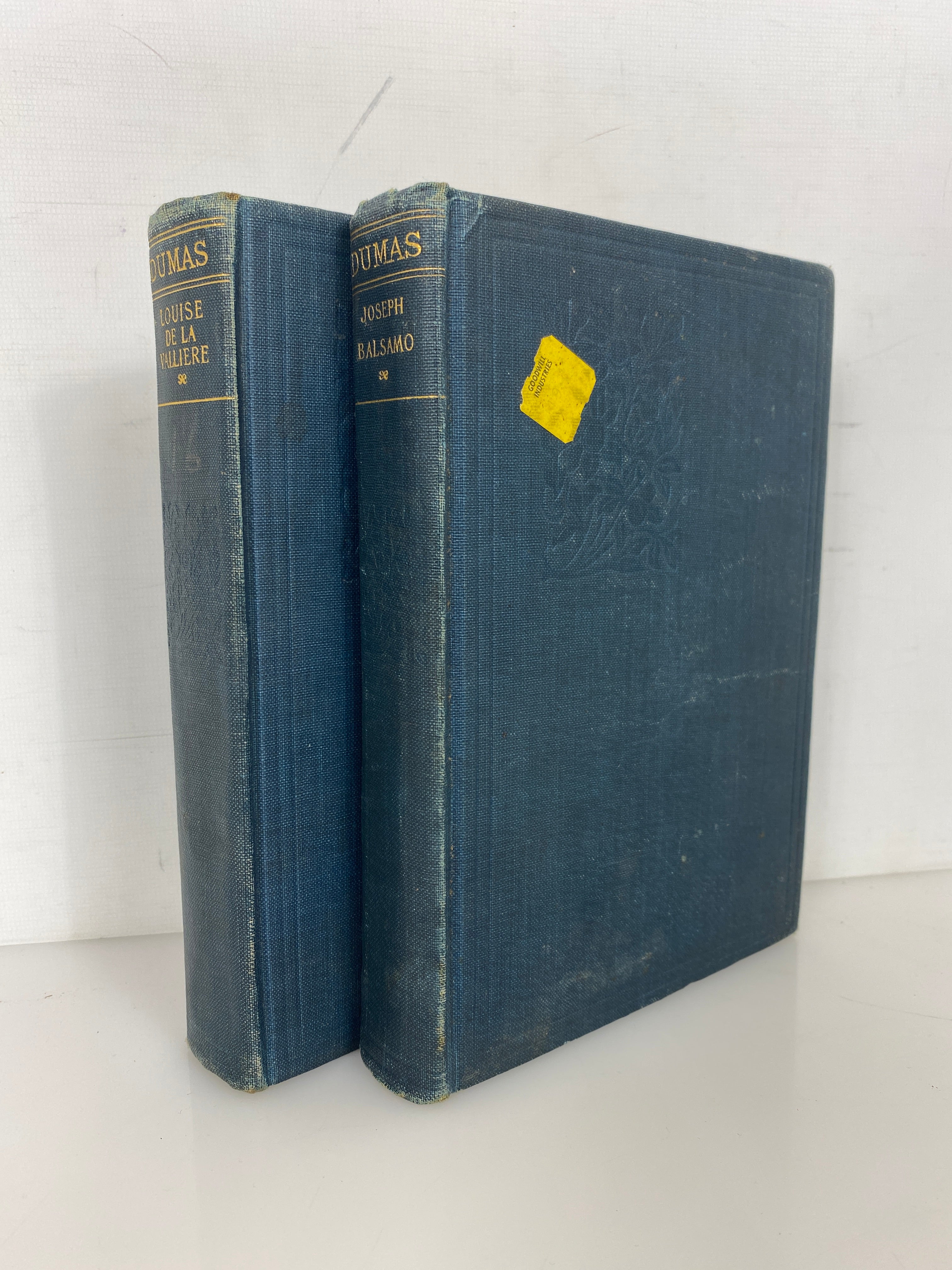 2 Volumes Alexandre Dumas: Joseph Balsamo/Louise de la Valliere Antique HC