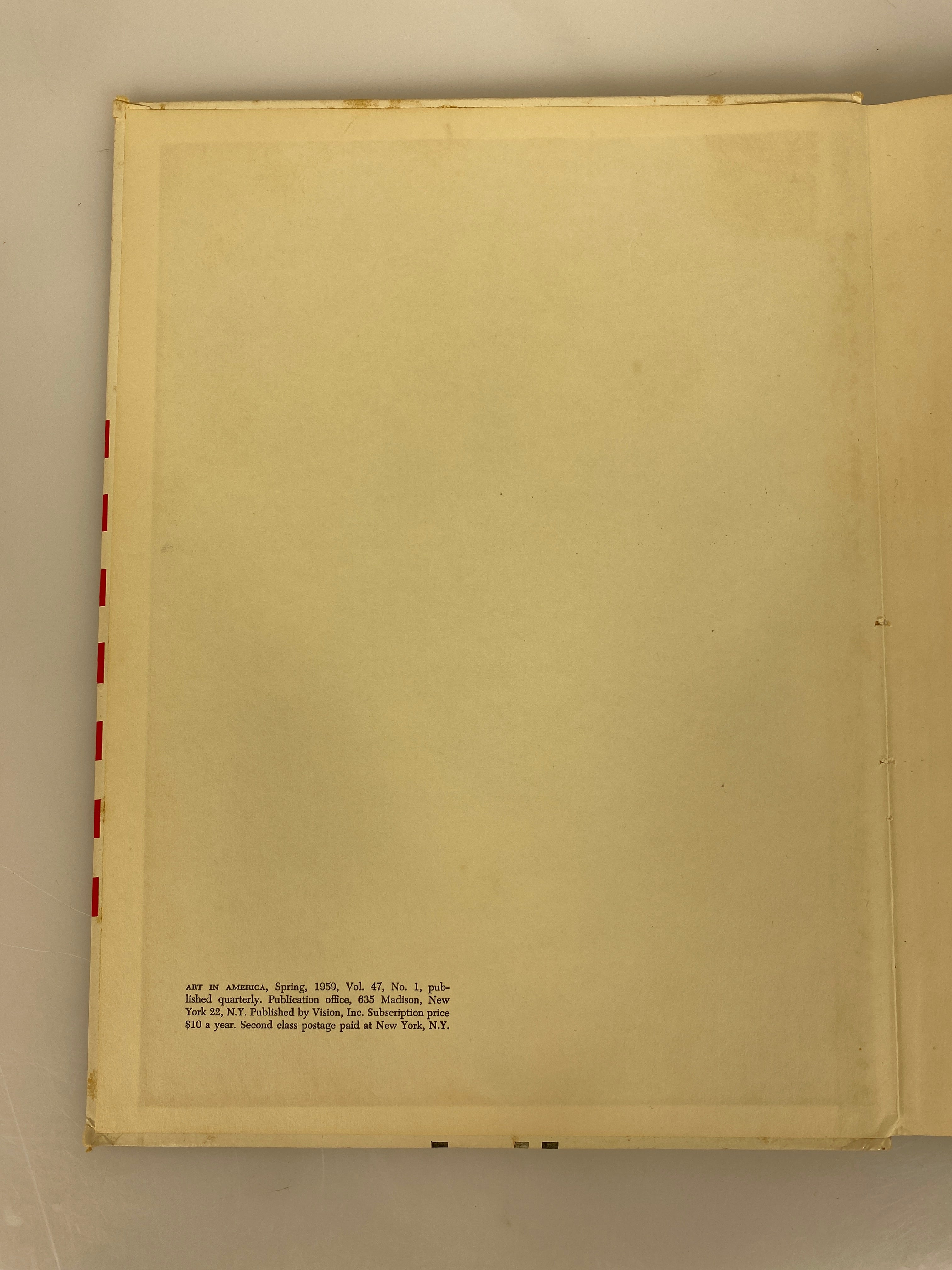 2 Volumes: Art in America Number One 1959/1961 Vintage HC