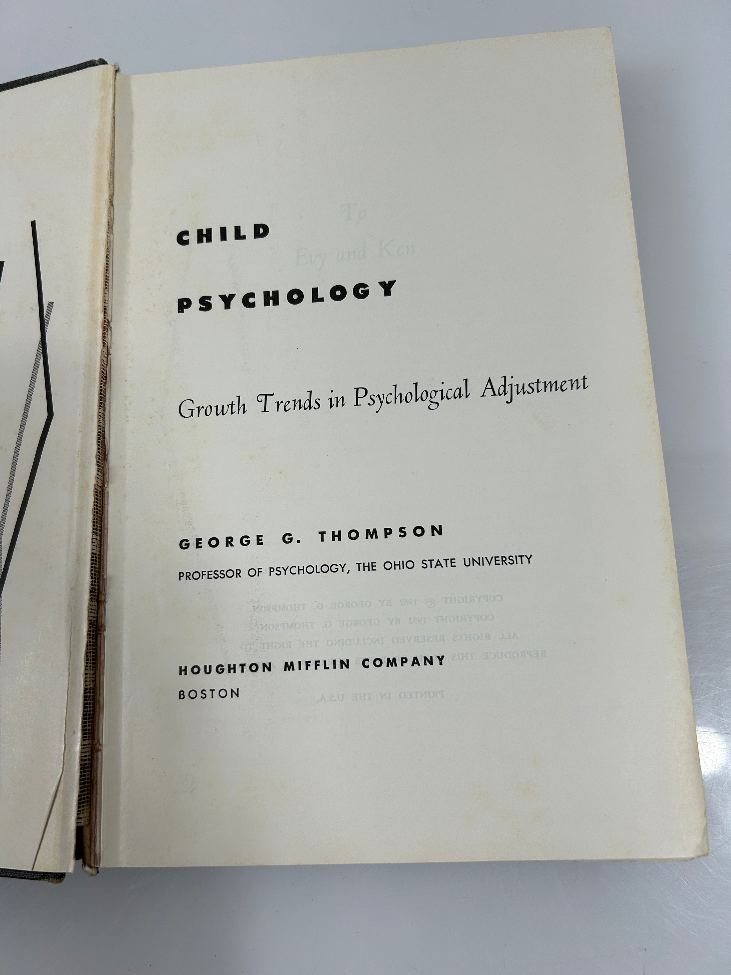 2 Volumes: Child Psychology (1962)/Principles of General Psychology (1963) HC