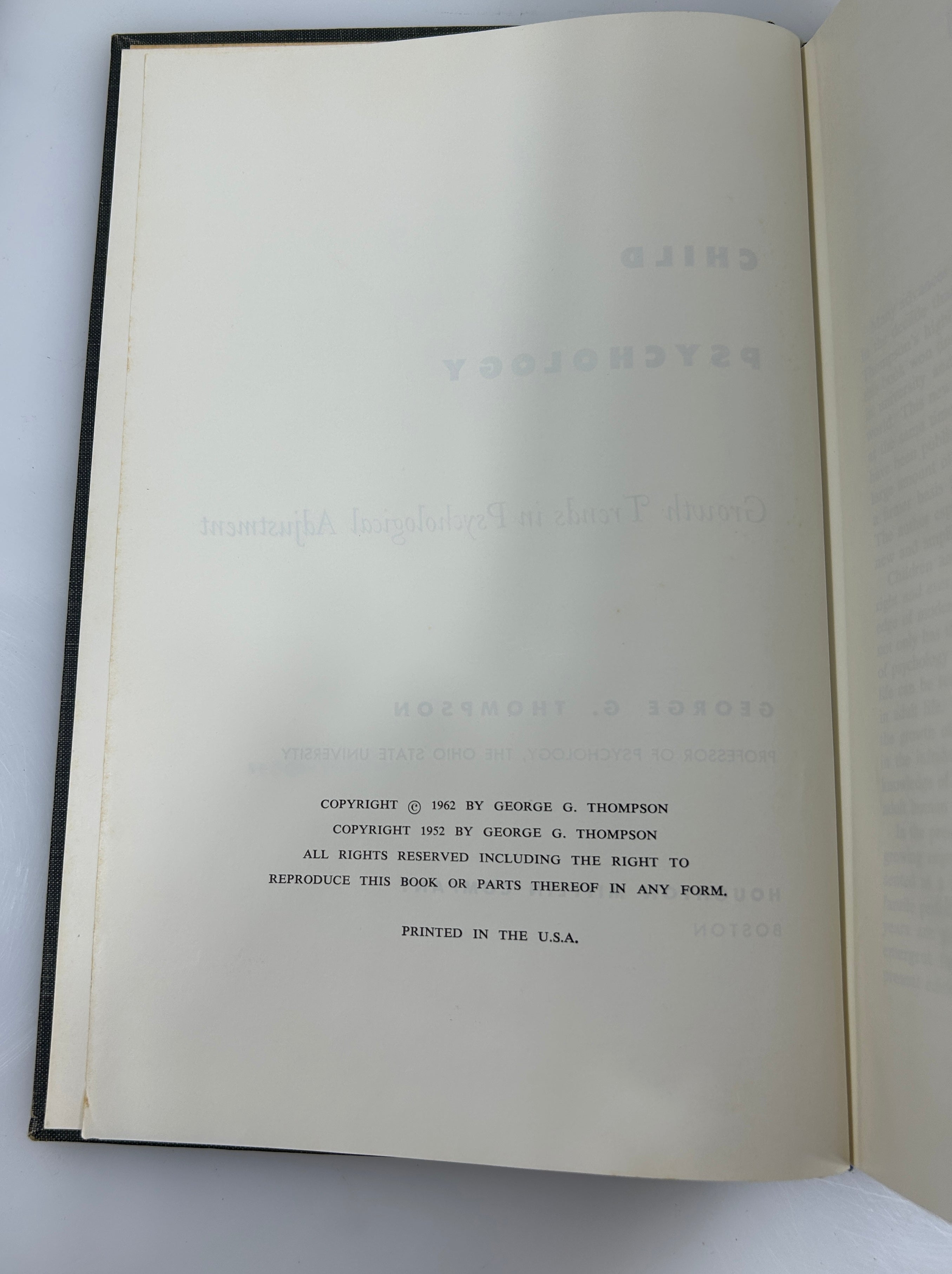 2 Volumes: Child Psychology (1962)/Principles of General Psychology (1963) HC
