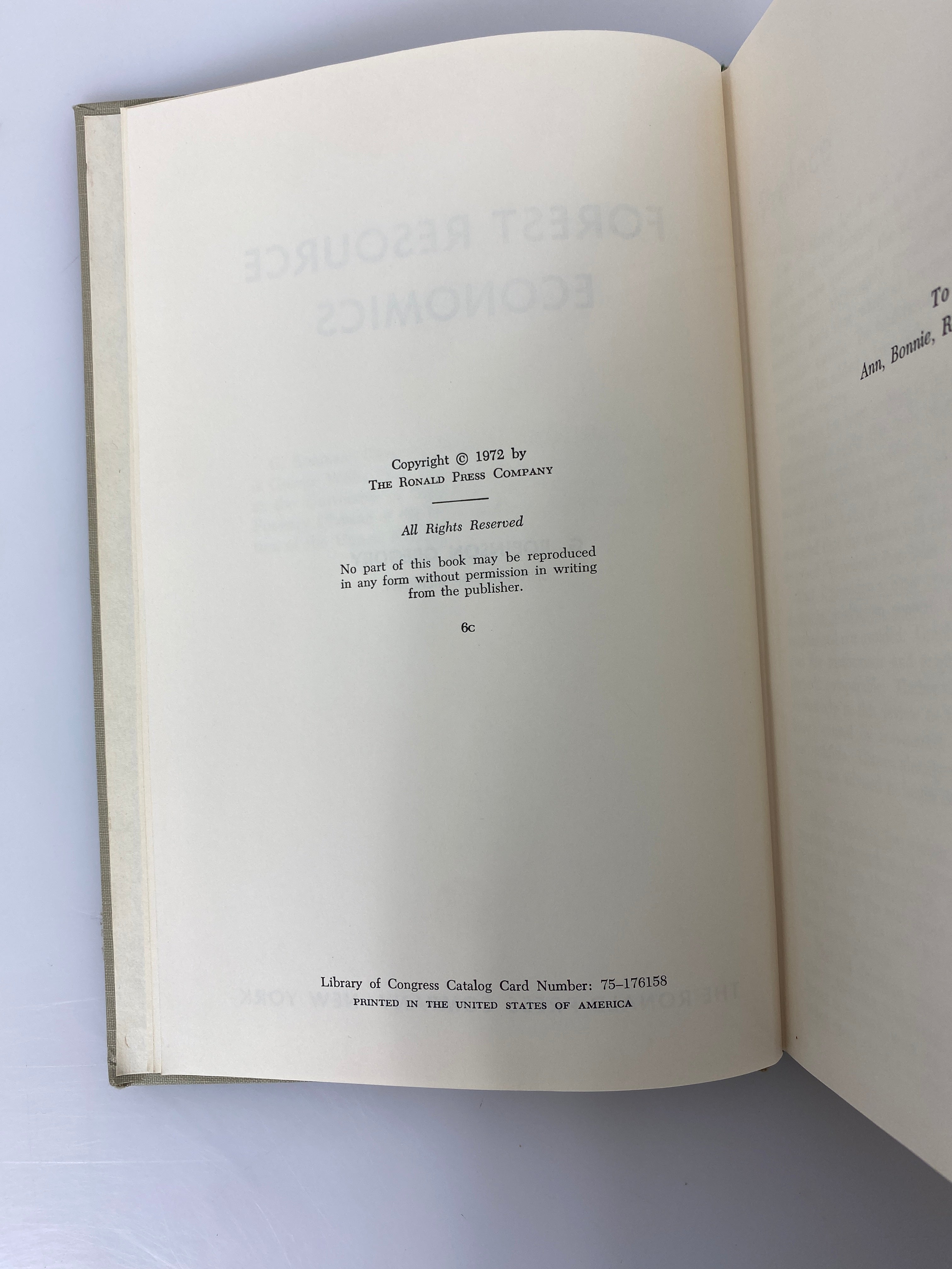 2 Volumes: Forest Mensuration/Forest Resource Economics 1972 Vintage HC