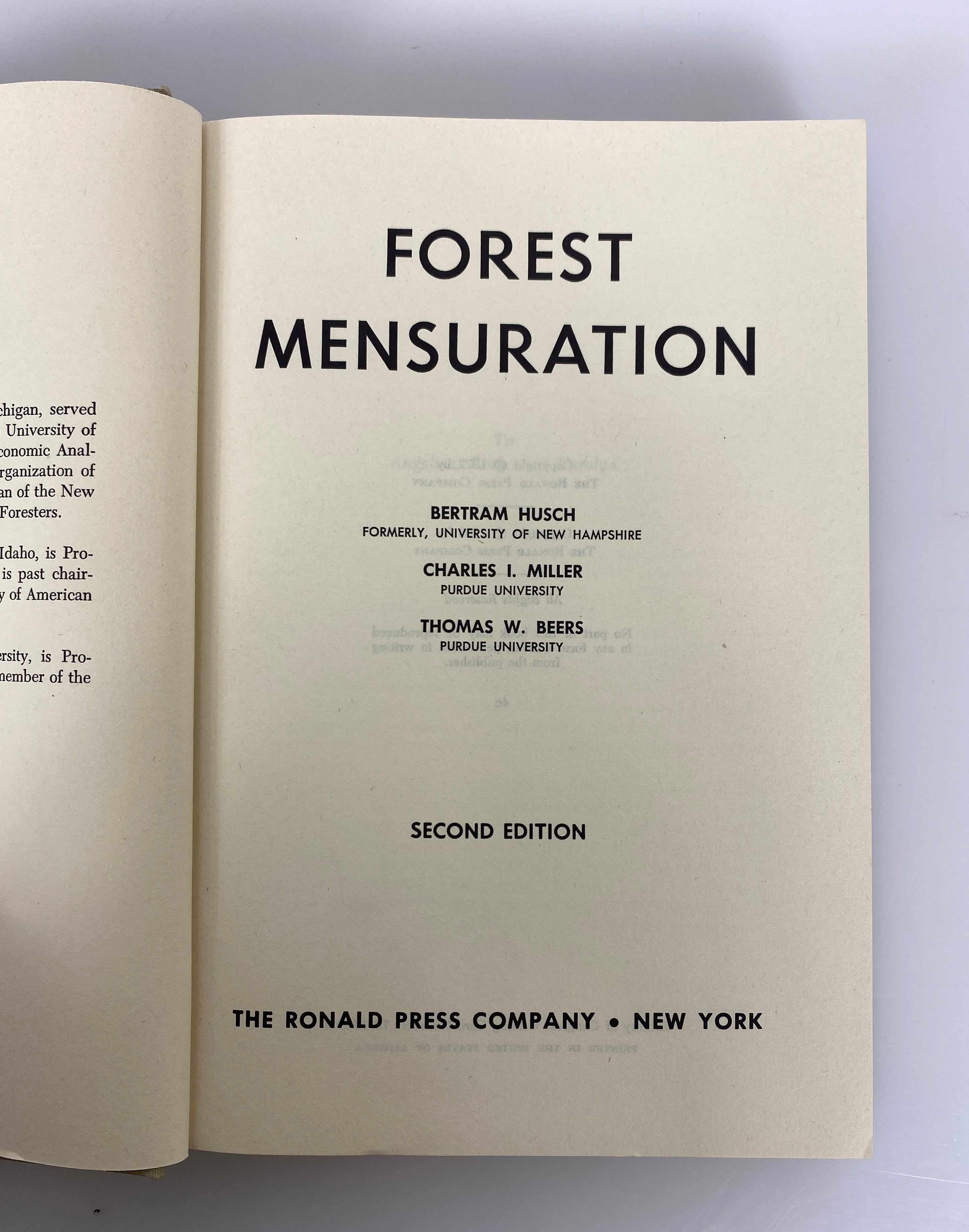 2 Volumes: Forest Mensuration/Forest Resource Economics 1972 Vintage HC