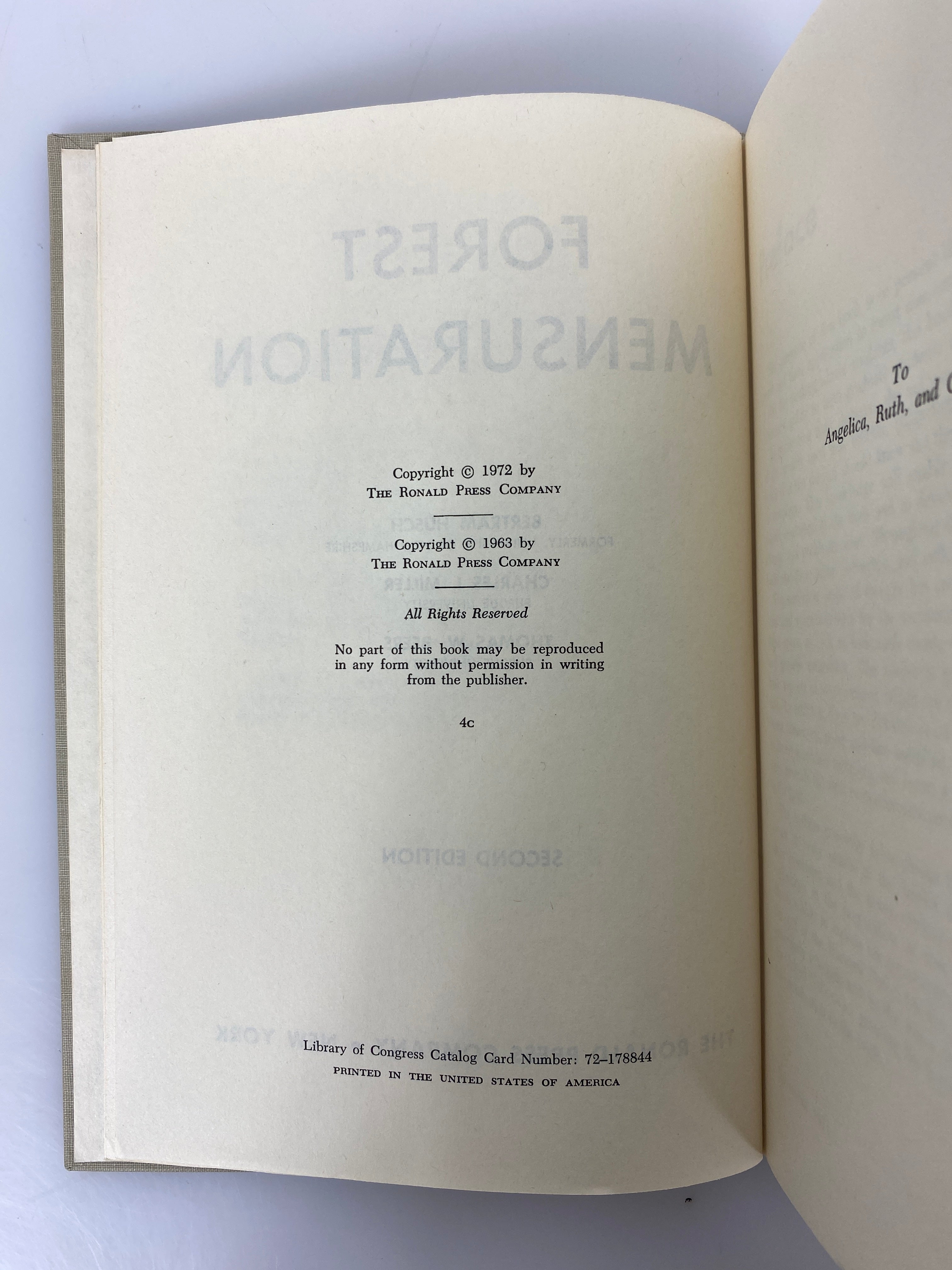 2 Volumes: Forest Mensuration/Forest Resource Economics 1972 Vintage HC