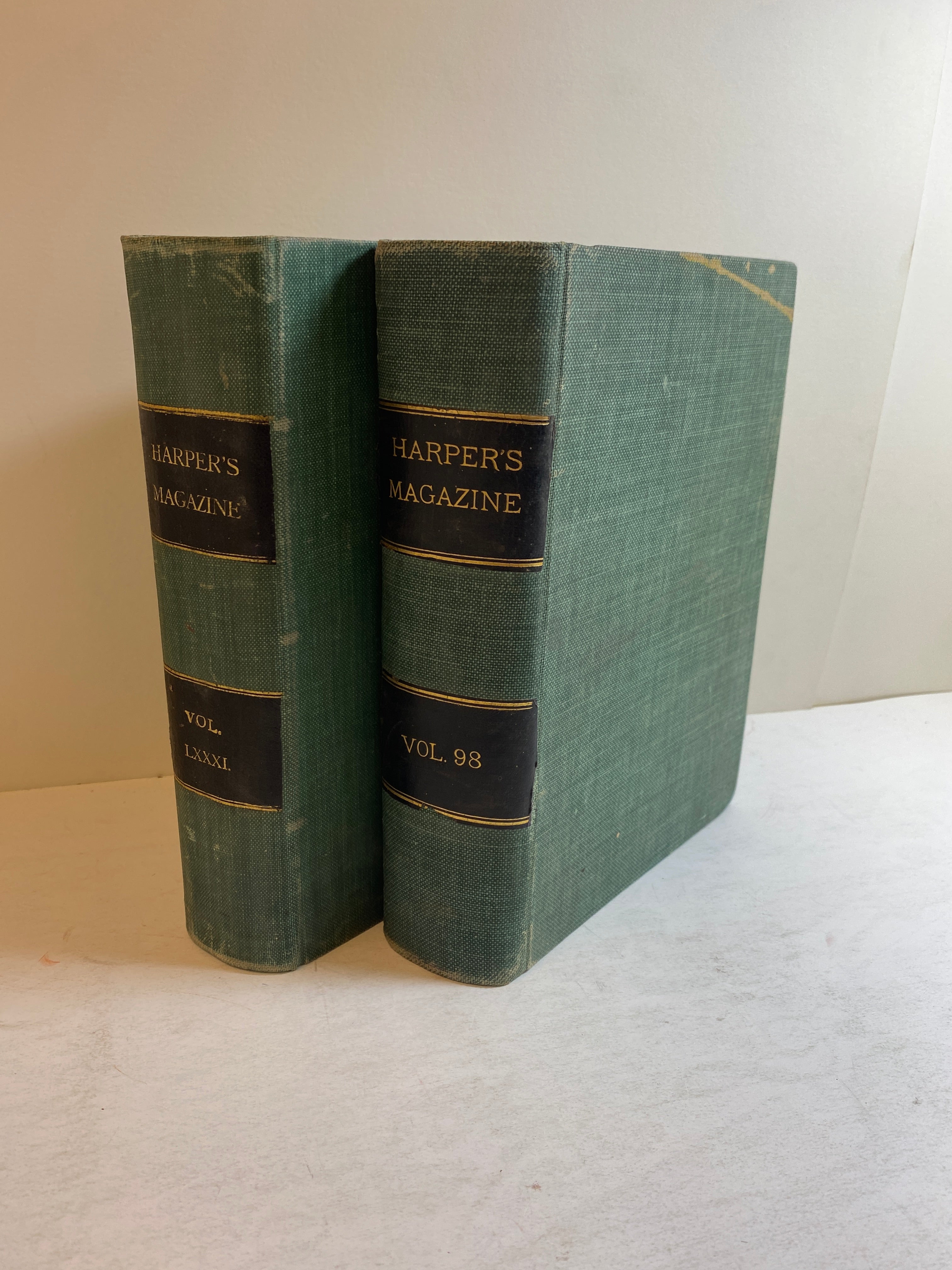 2 Volumes: Harper's New Monthly Magazine 1890/1899 Antique HC