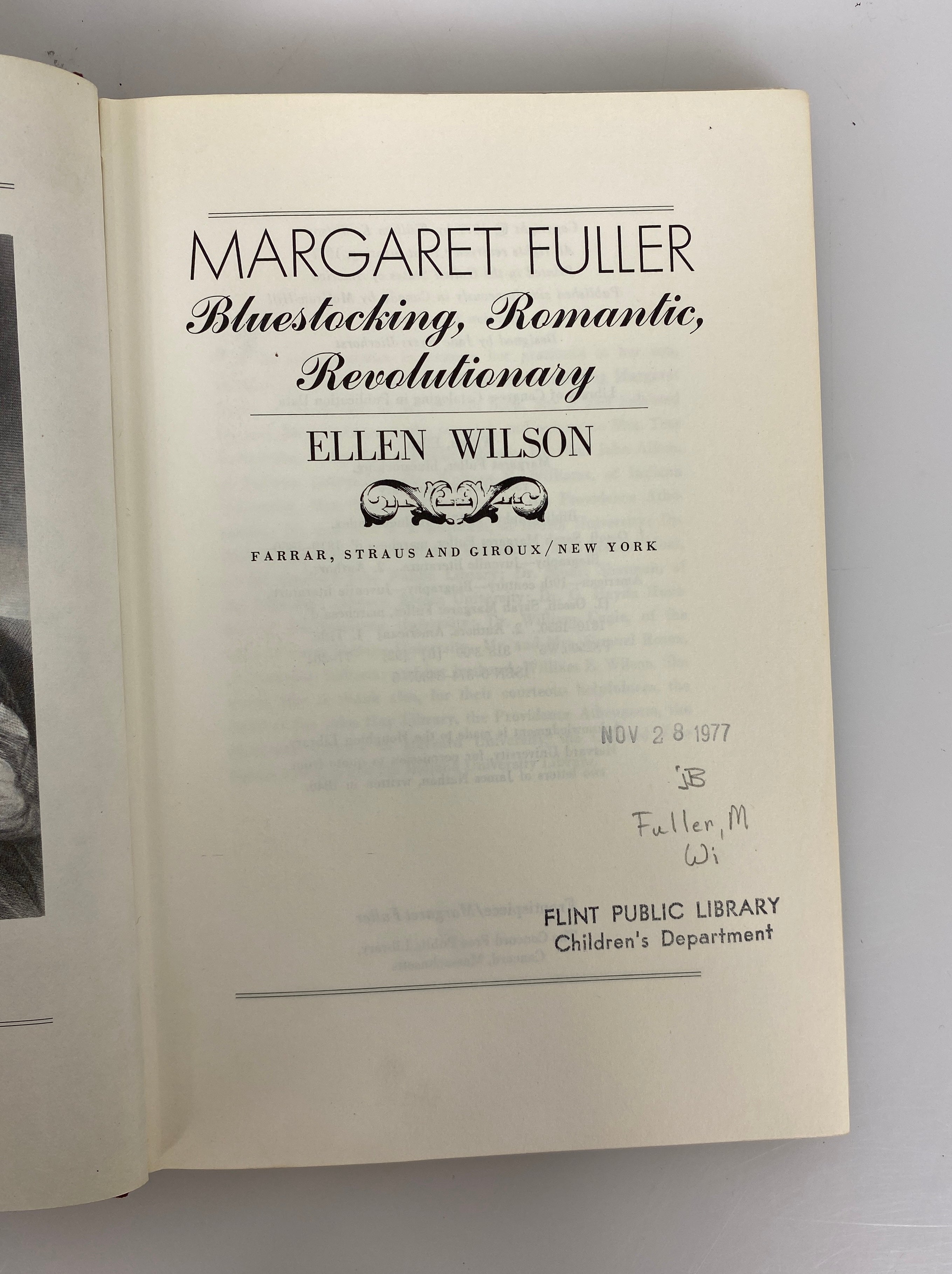 2 Volumes Margaret Fuller by Madeleine Stern/Ellen Wilson 1942-77 HC