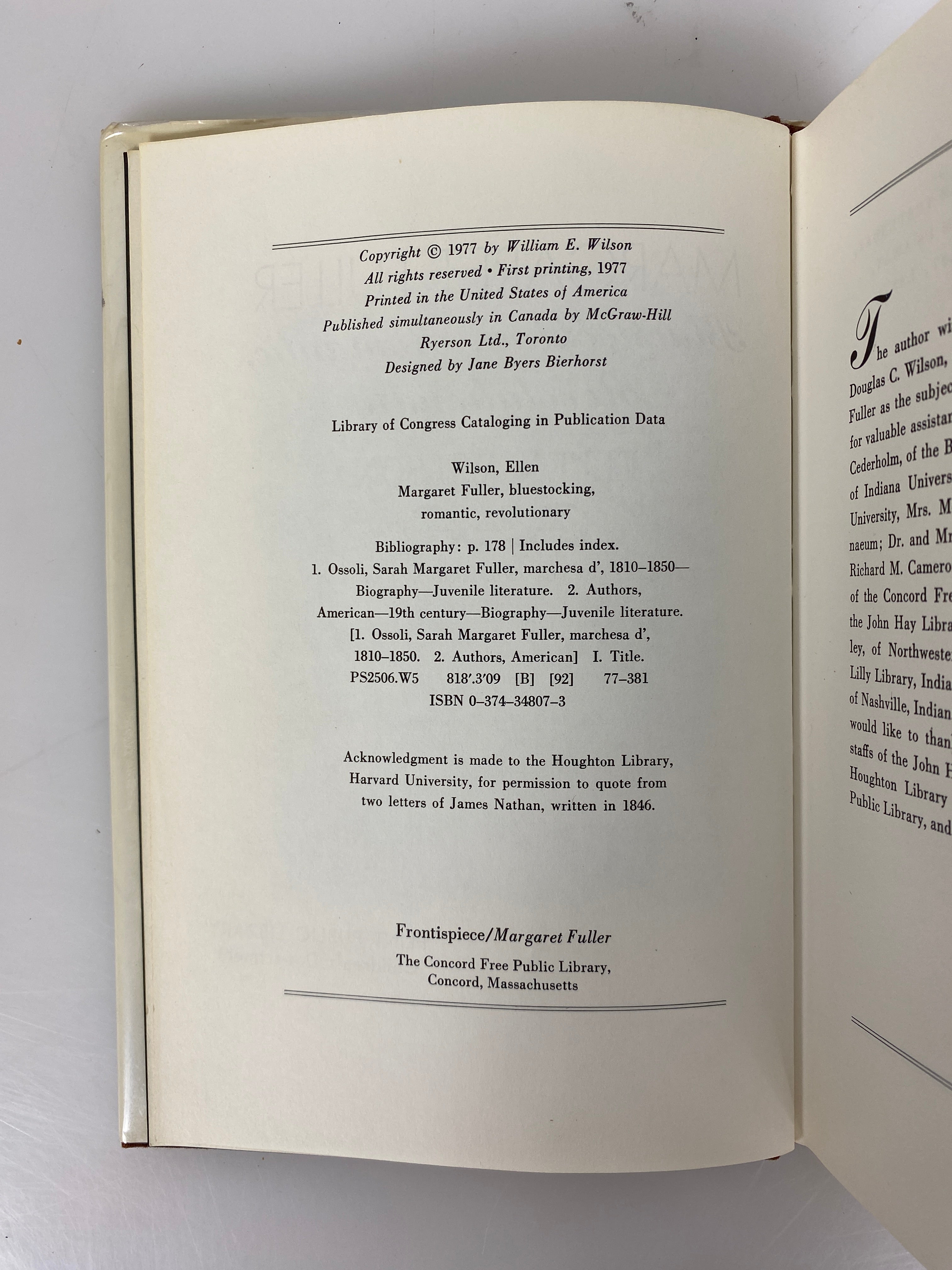 2 Volumes Margaret Fuller by Madeleine Stern/Ellen Wilson 1942-77 HC