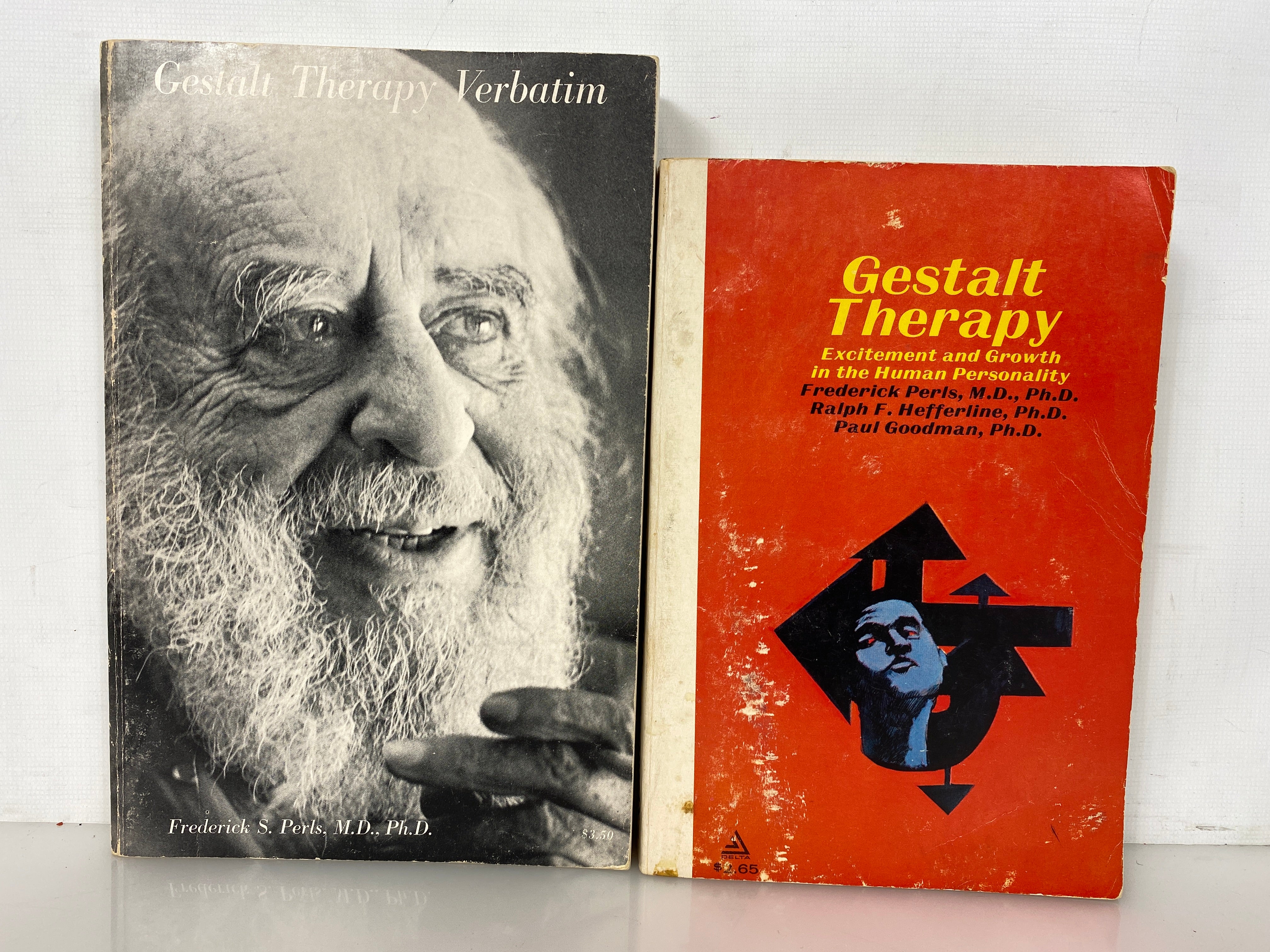 2 Volumes of Gestalt Therapy Perls/Hefferline/Goodman 1965-1969 Vintage SC