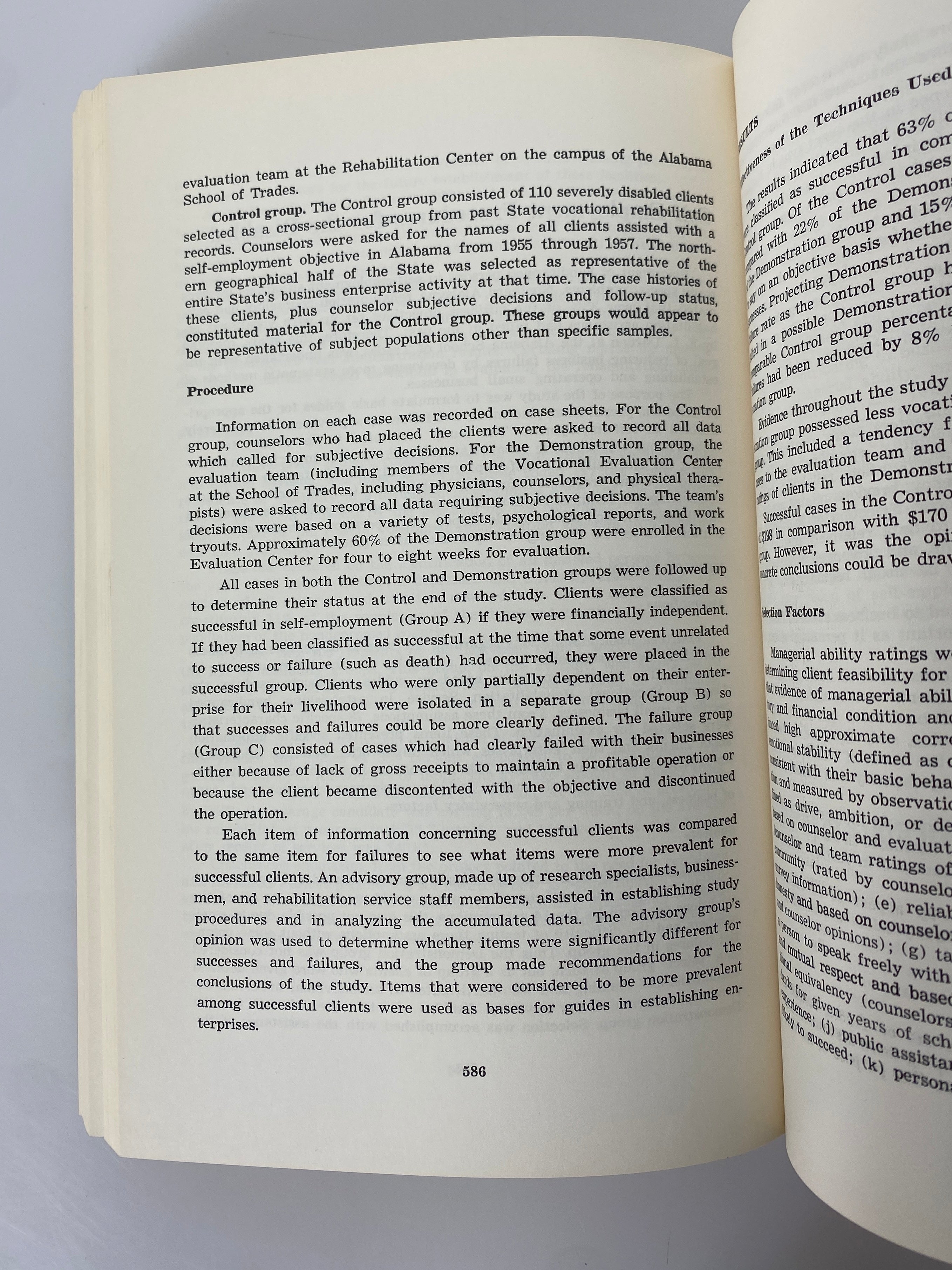 2 Volumes: Rehabilitation Research/A History of Vocational Rehabilitation 1968