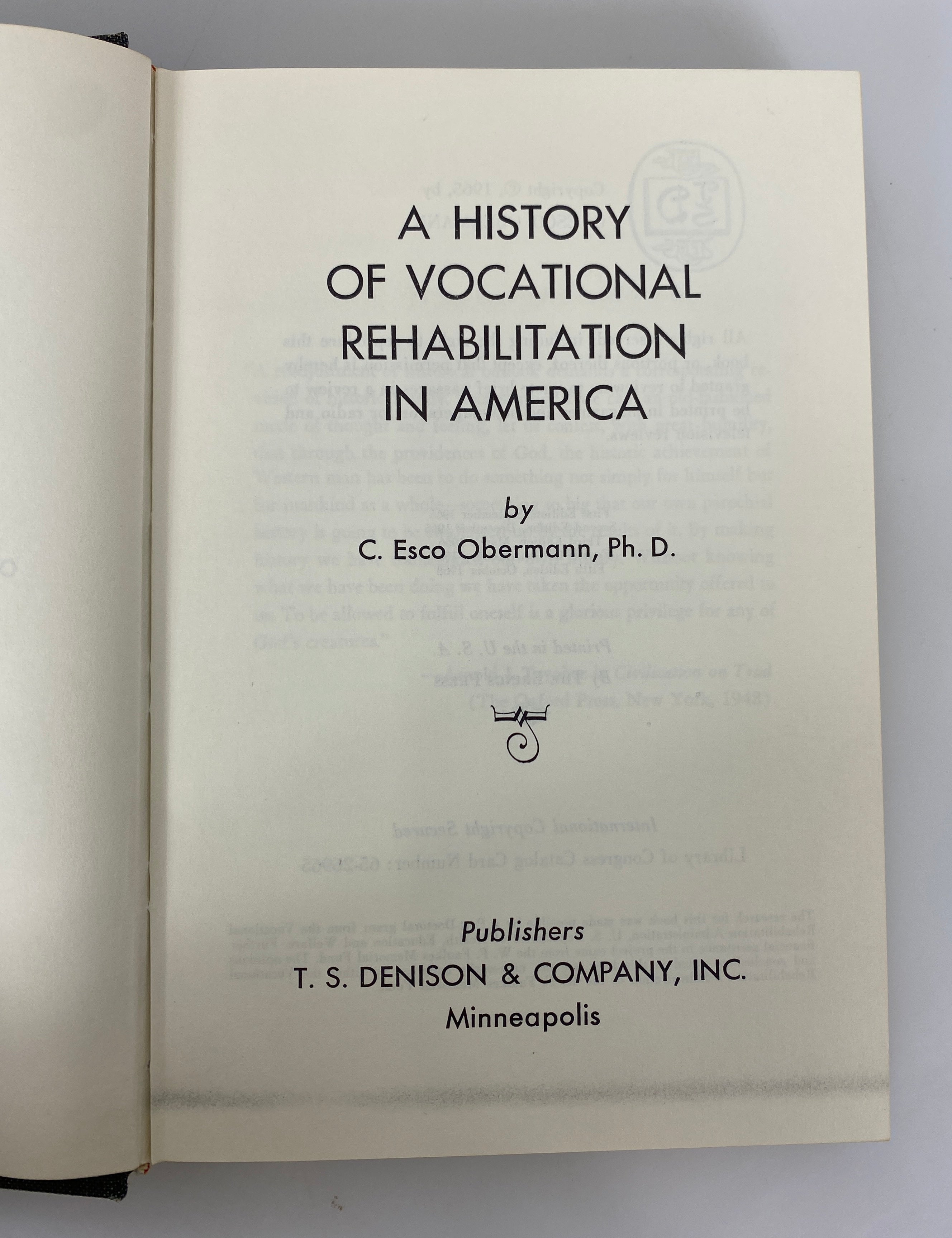 2 Volumes: Rehabilitation Research/A History of Vocational Rehabilitation 1968