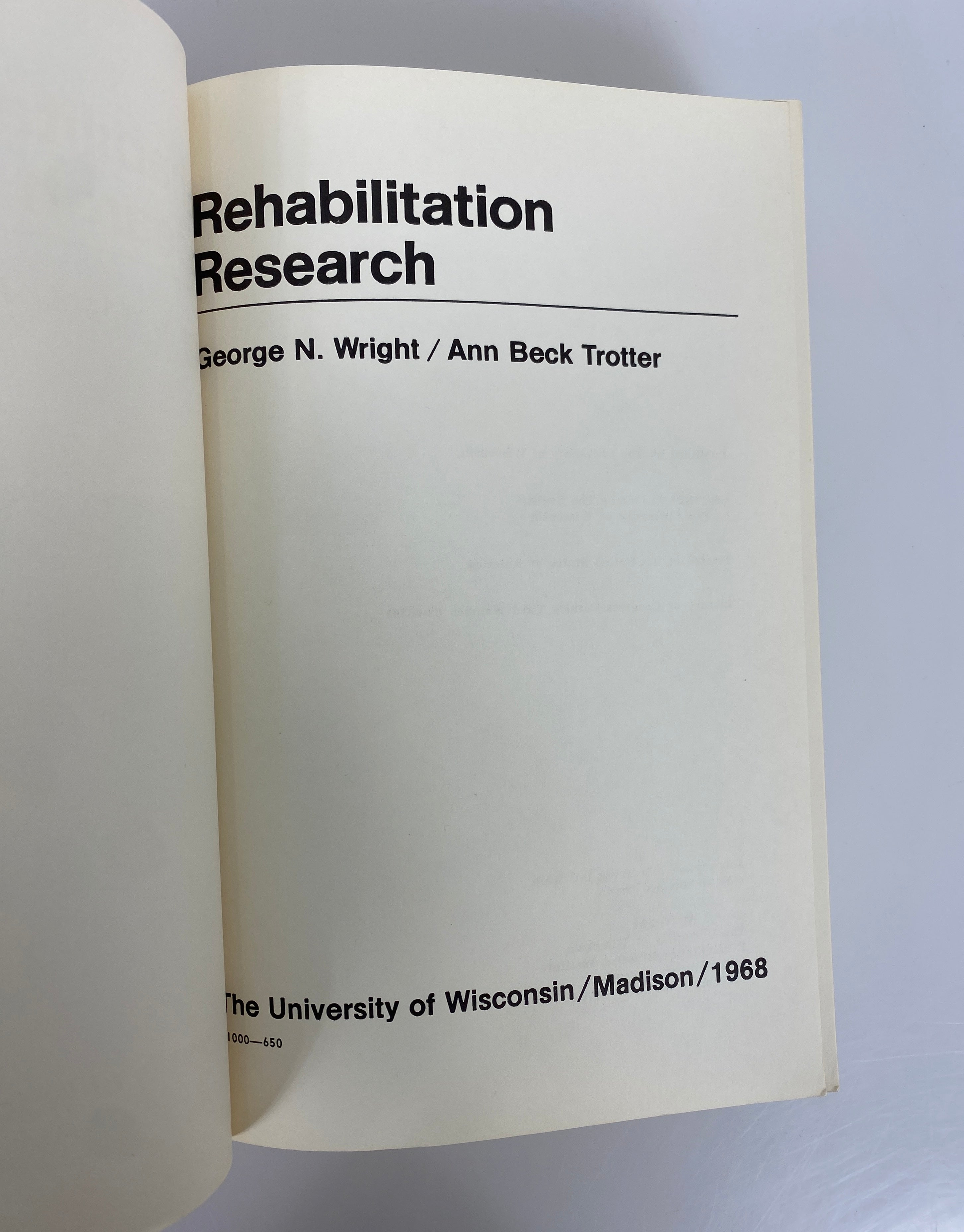 2 Volumes: Rehabilitation Research/A History of Vocational Rehabilitation 1968