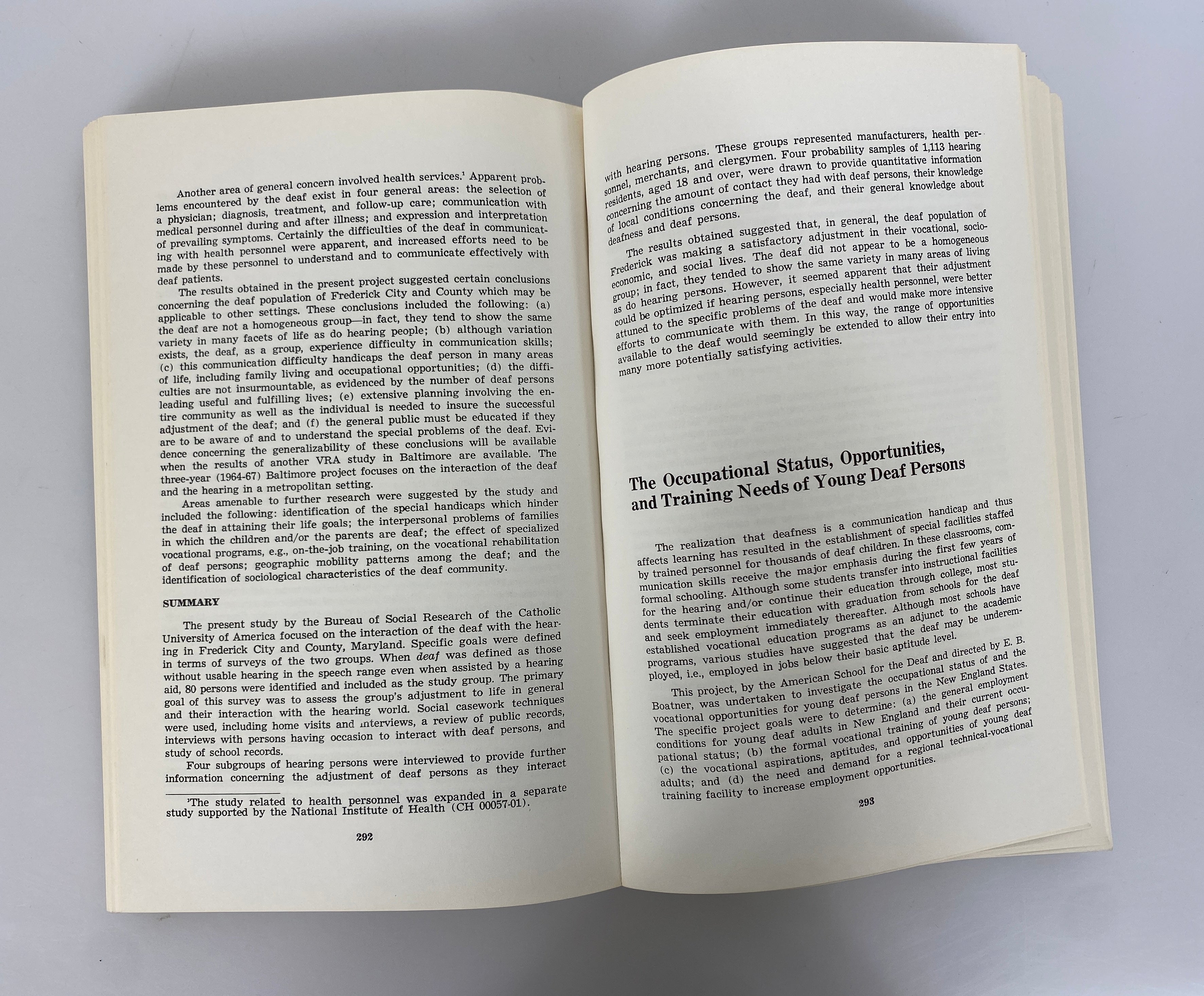 2 Volumes: Rehabilitation Research/A History of Vocational Rehabilitation 1968