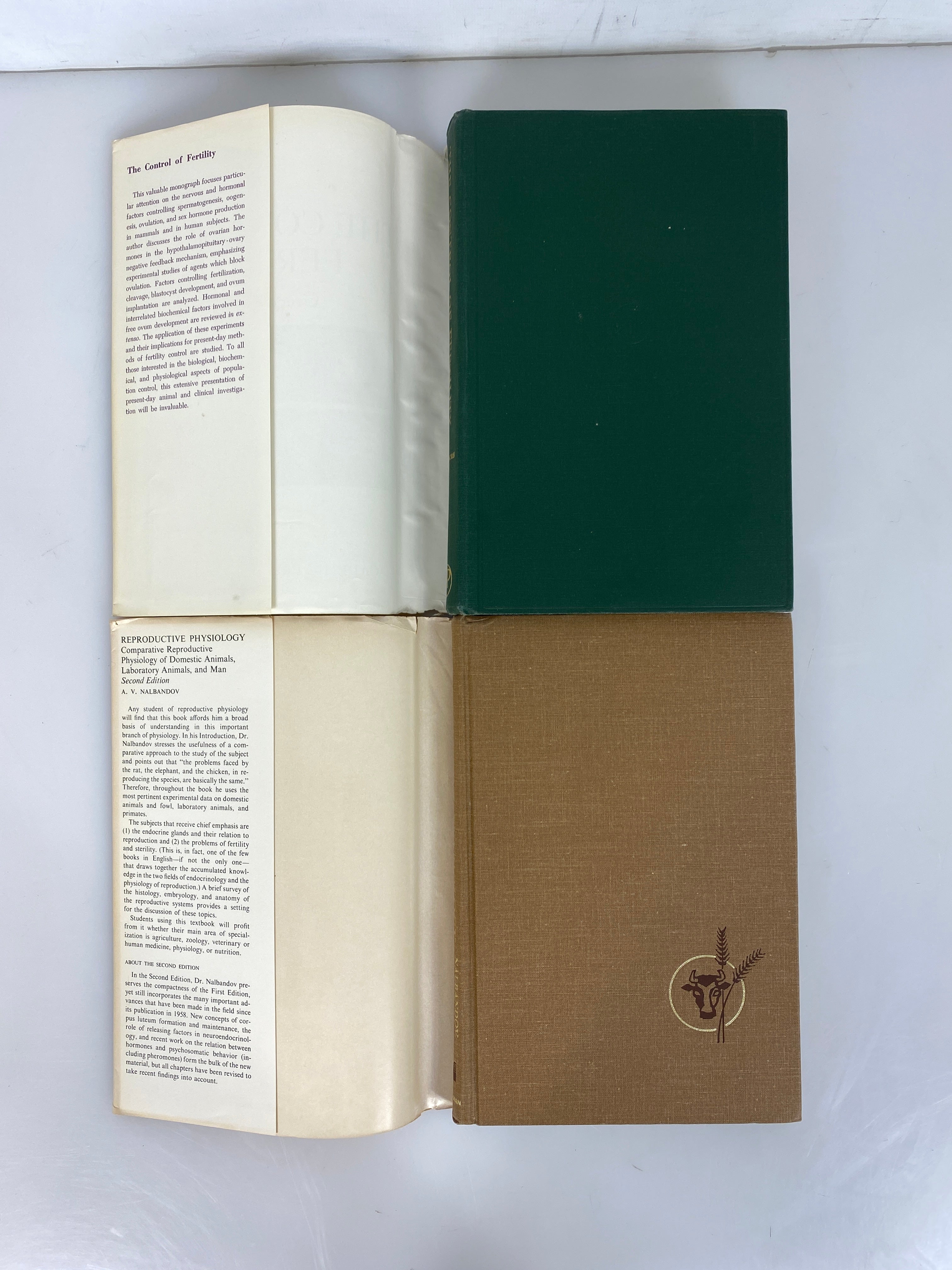 2 Volumes: Reproductive Physiology/The Control of Fertility Vintage HC DJ