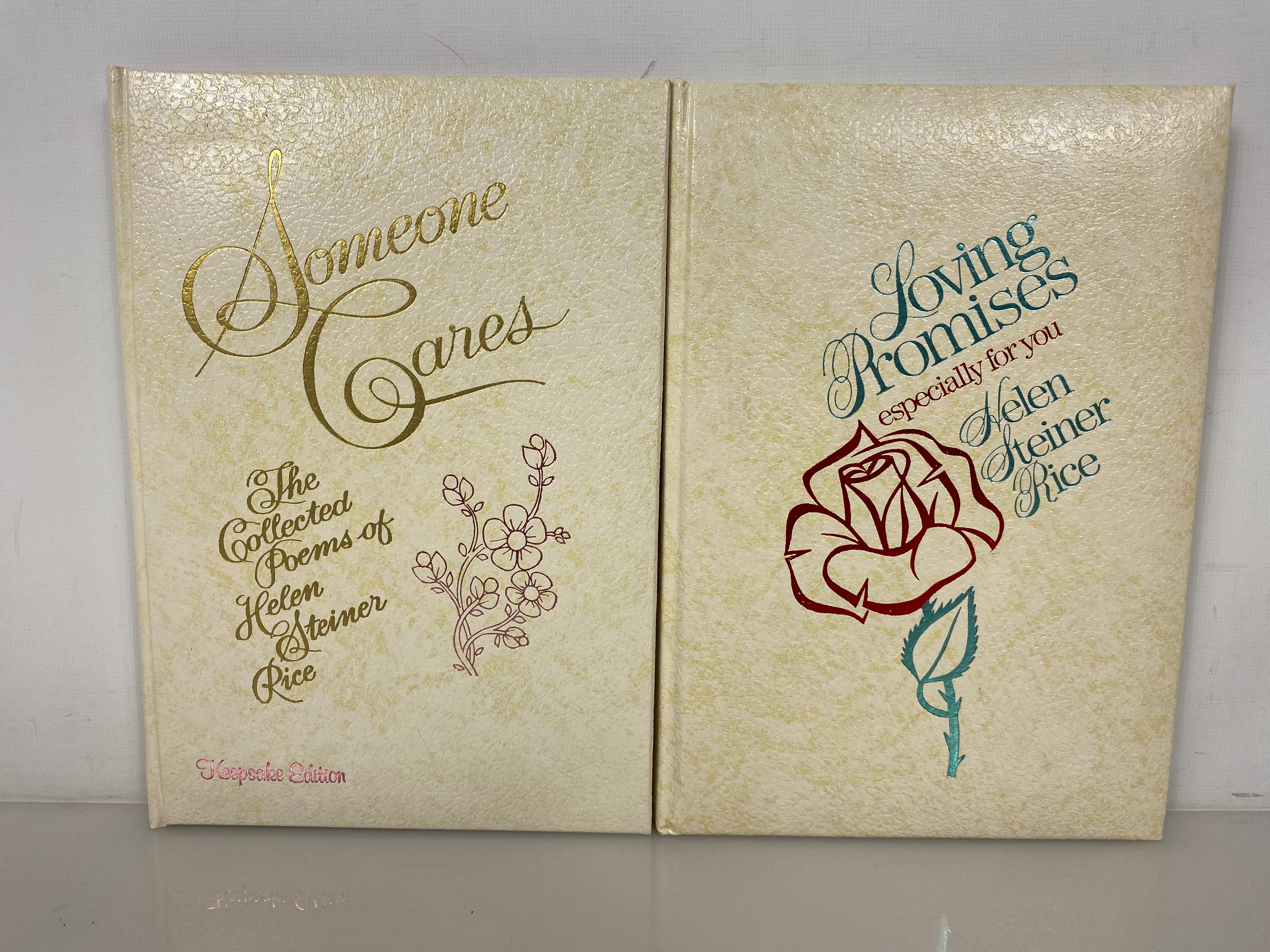 2 Volumes: Someone Cares/Loving Promises Helen Steiner Rice Keepsake Editions
