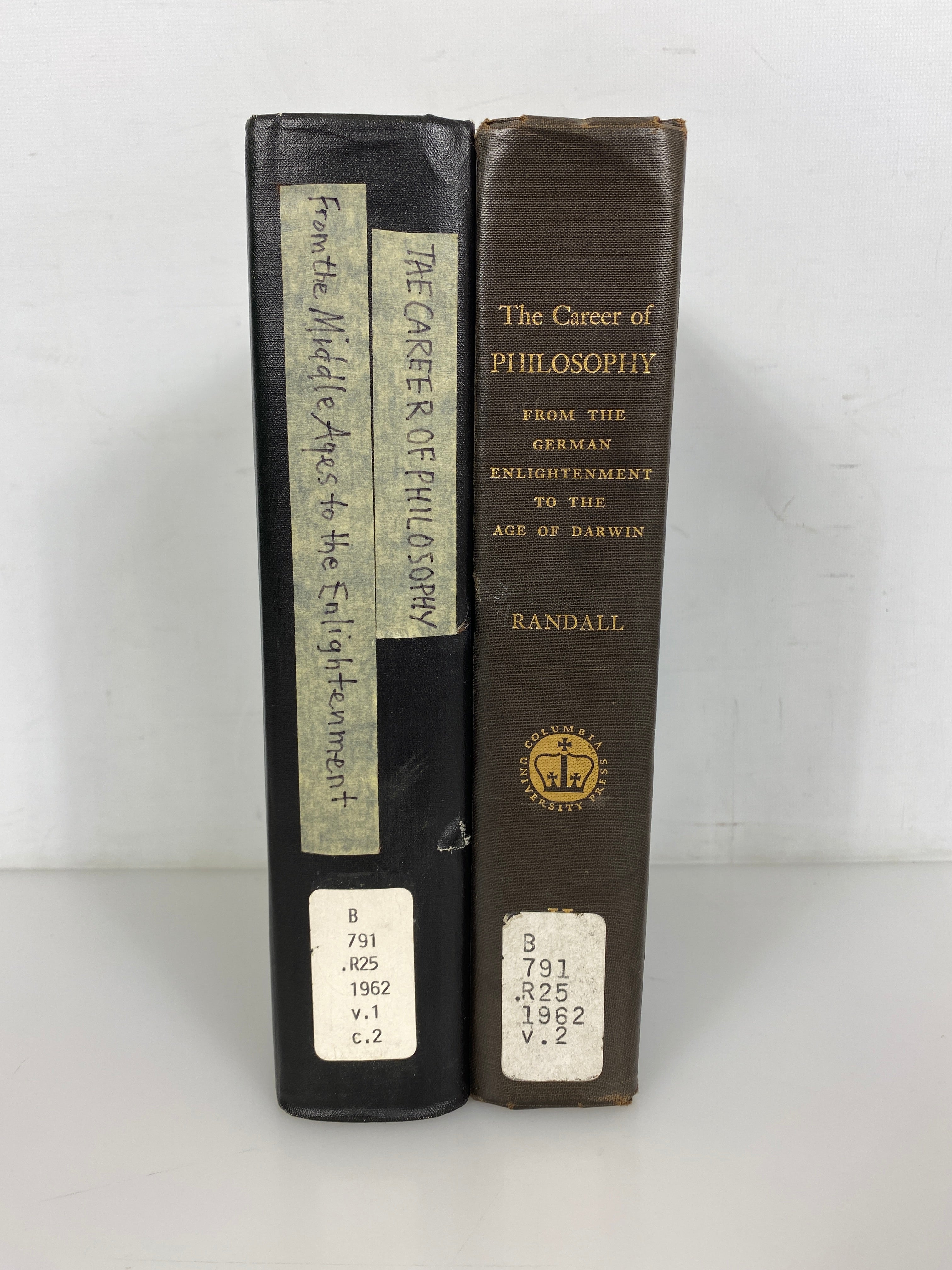2 Volumes: The Career of Philosophy I and II by Randall 1964-65 Ex-Library HC