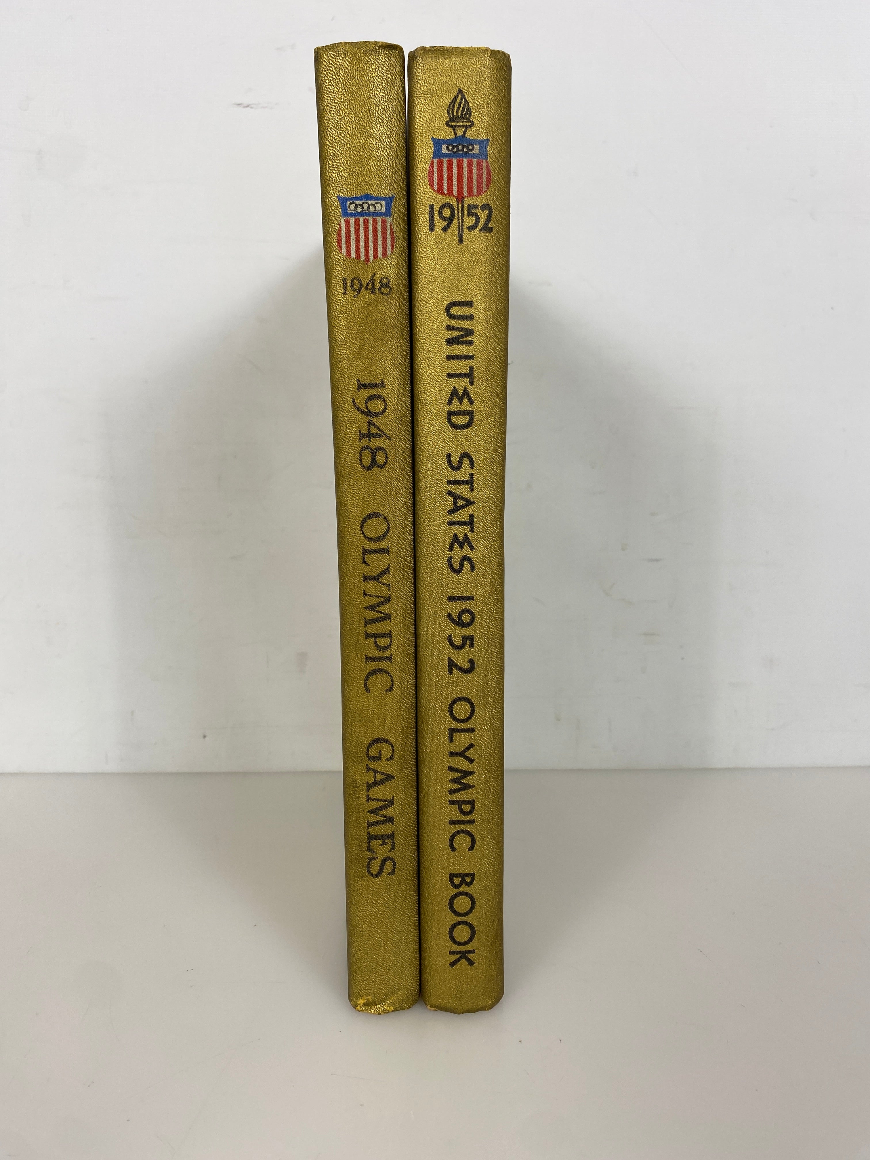 2 Volumes: US Olympic Committee 1948 Games/US 1952 Olympic Book Vintage HC