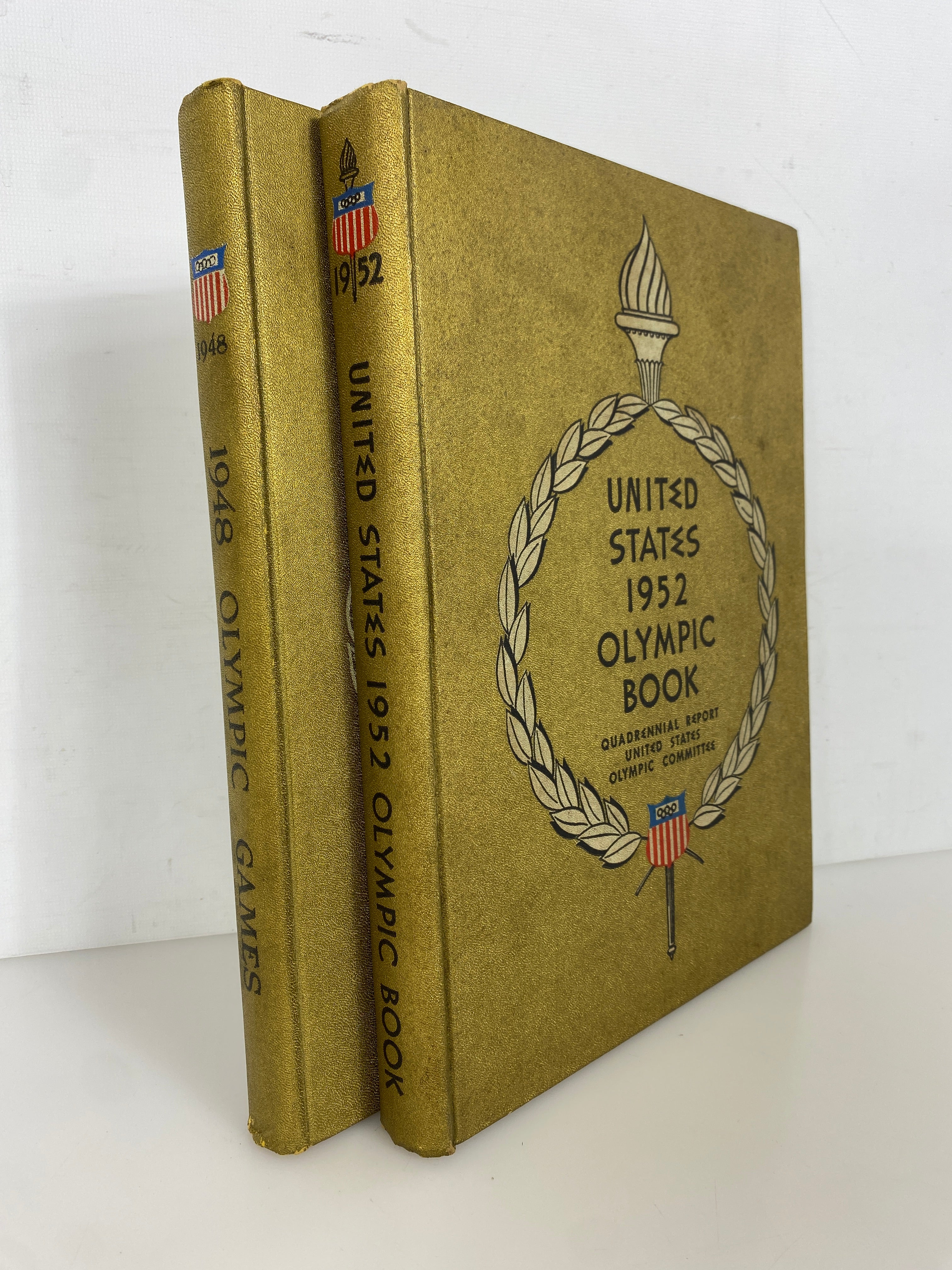 2 Volumes: US Olympic Committee 1948 Games/US 1952 Olympic Book Vintage HC