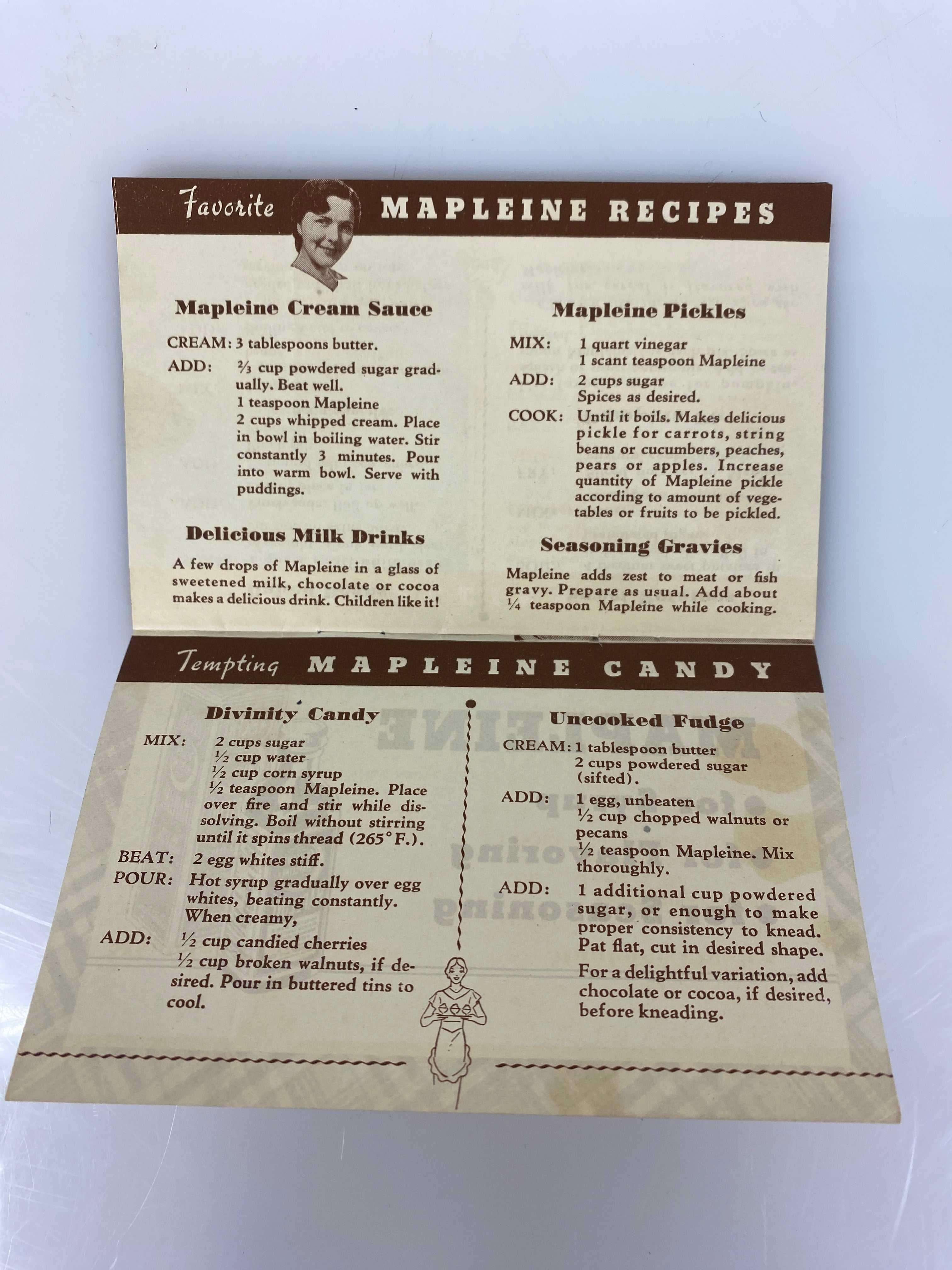 2 Vtg Crescent Mapleine Recipe Booklets- Mapleine Dainties & How to Make Them