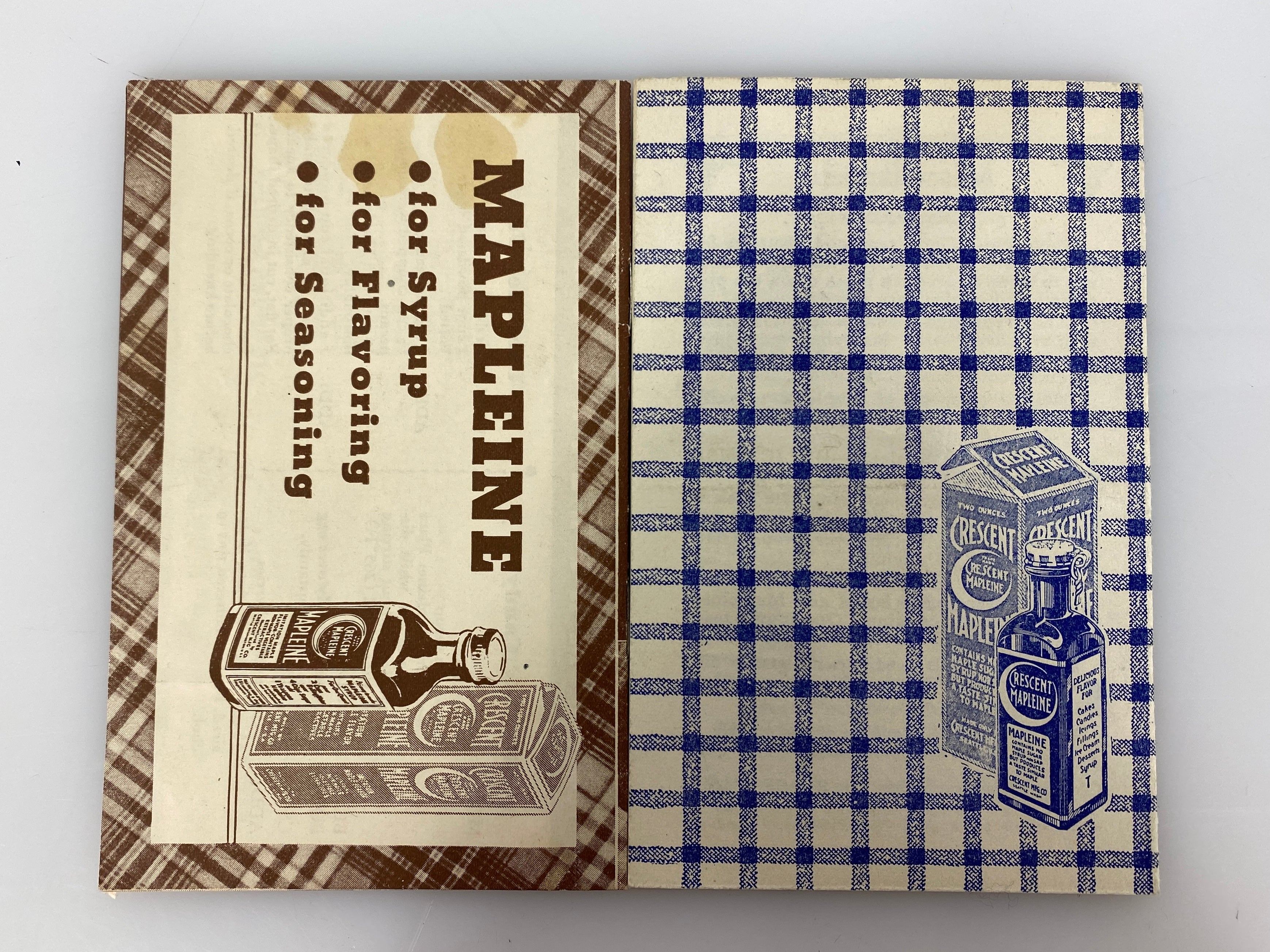 2 Vtg Crescent Mapleine Recipe Booklets- Mapleine Dainties & How to Make Them