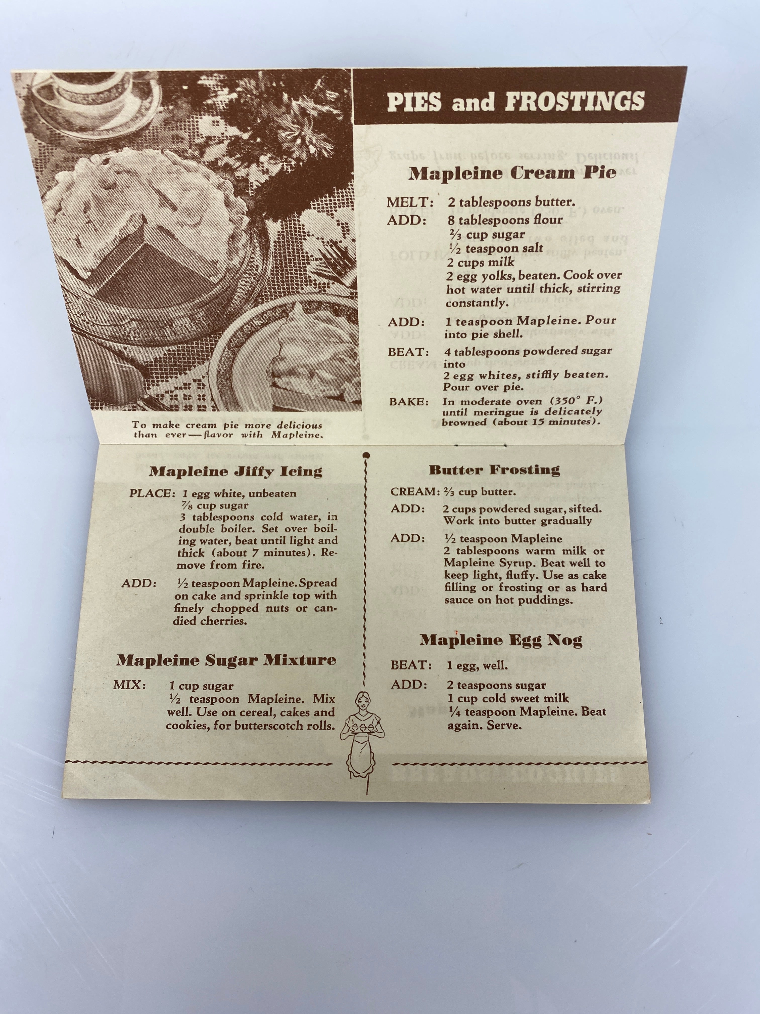 2 Vtg Crescent Mapleine Recipe Booklets- Mapleine Dainties & How to Make Them