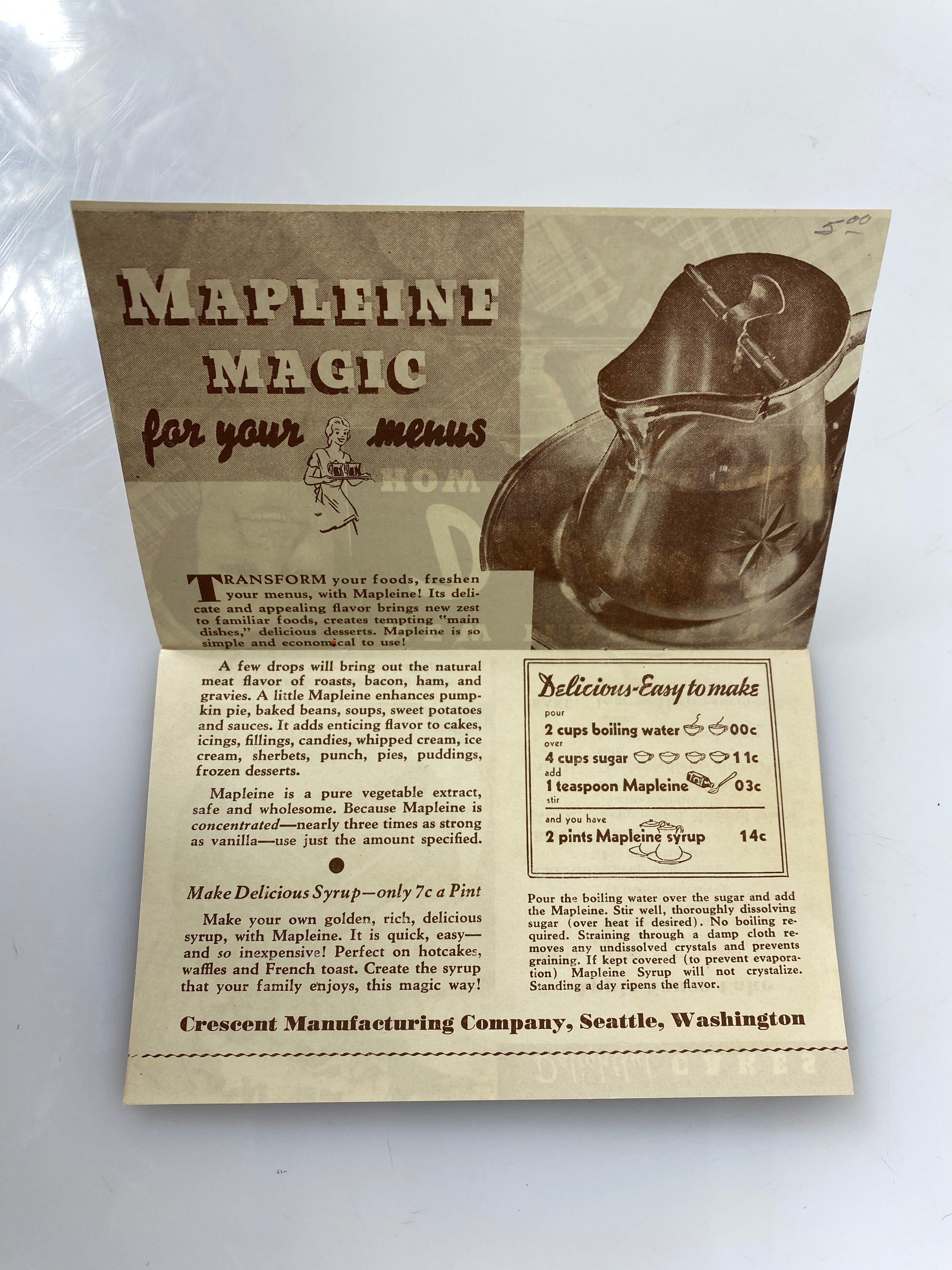 2 Vtg Crescent Mapleine Recipe Booklets- Mapleine Dainties & How to Make Them
