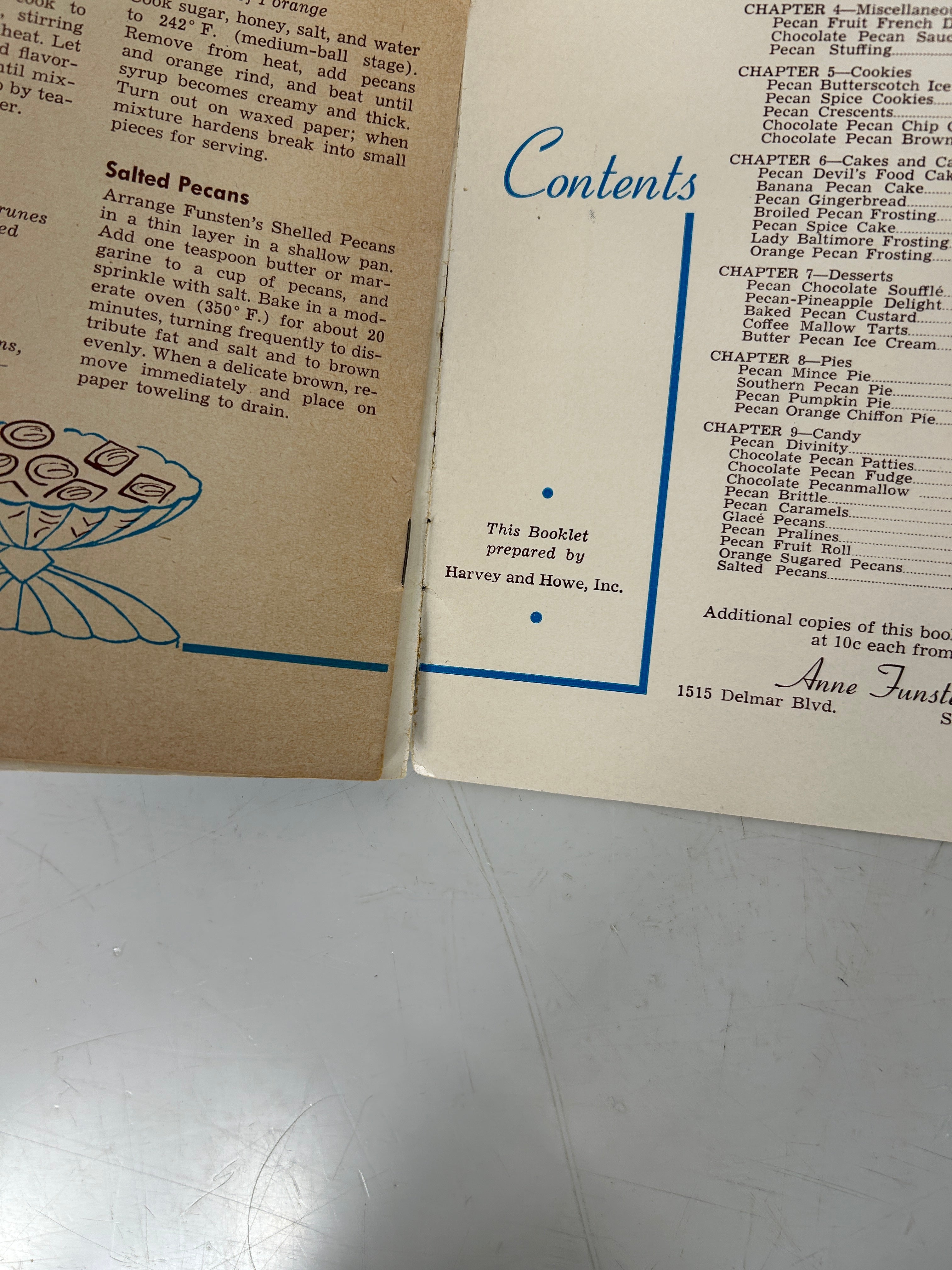 2 Vtg Recipe Books: The Pecan Cookbook (Spiral)/Pecan Treats & Sweets 1950-67