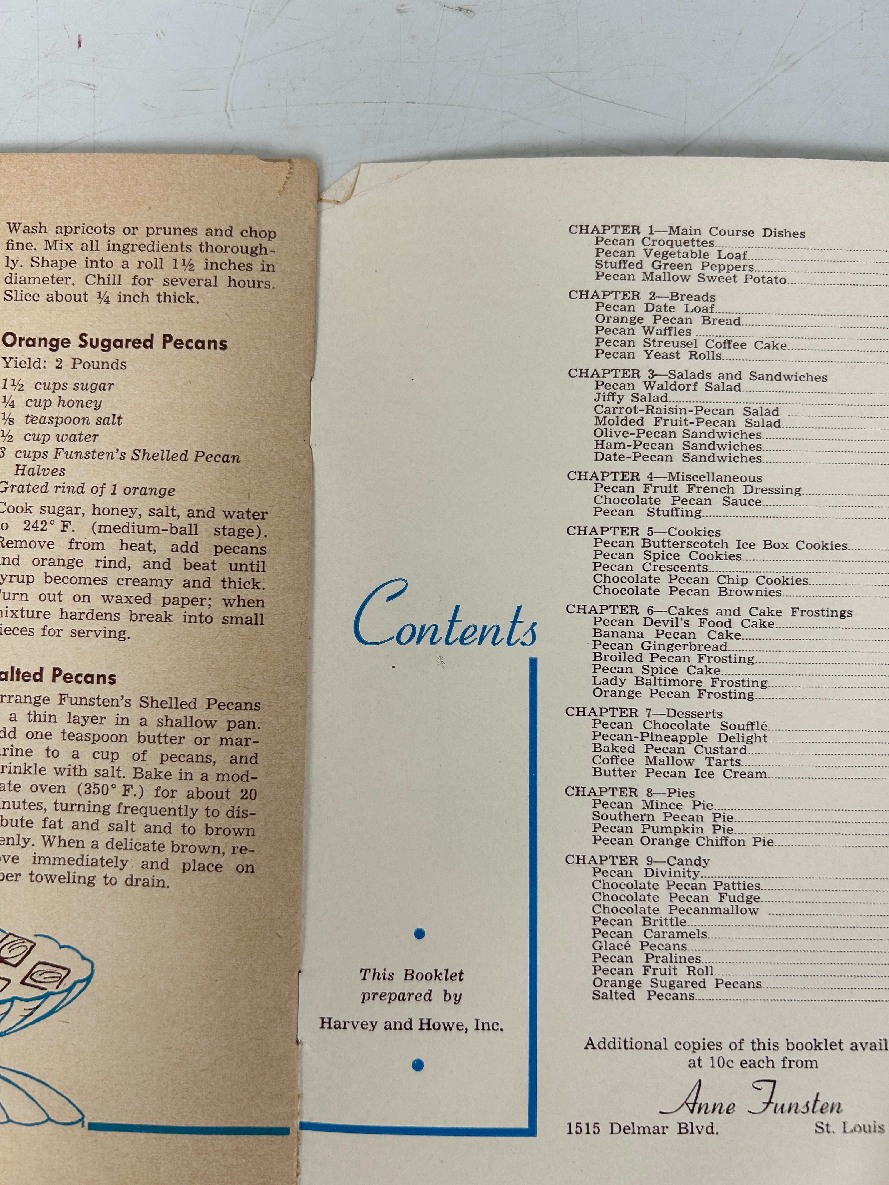 2 Vtg Recipe Books: The Pecan Cookbook (Spiral)/Pecan Treats & Sweets 1950-67