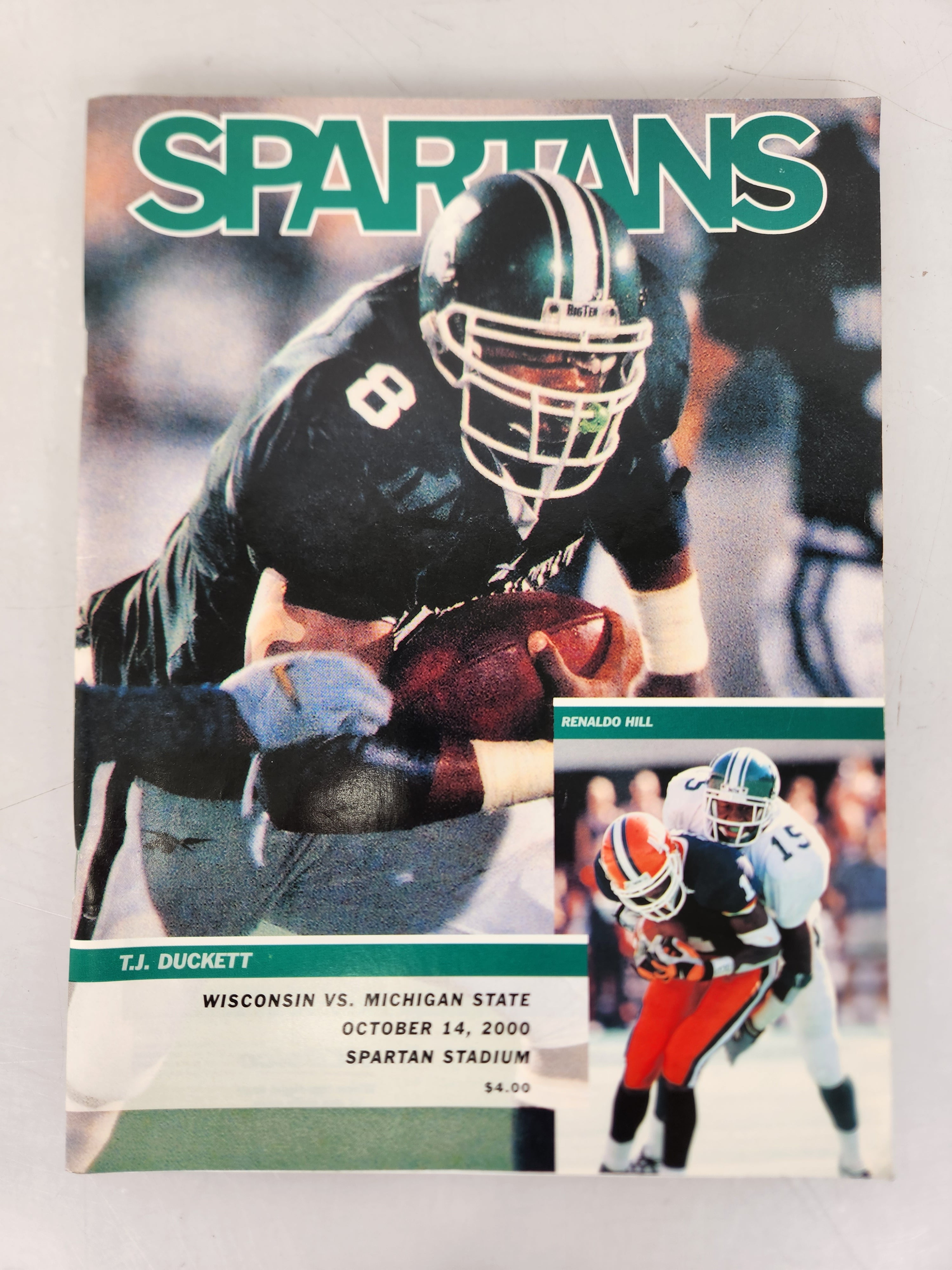 2000 Michigan State vs Wisconsin Football Program TJ Duckett