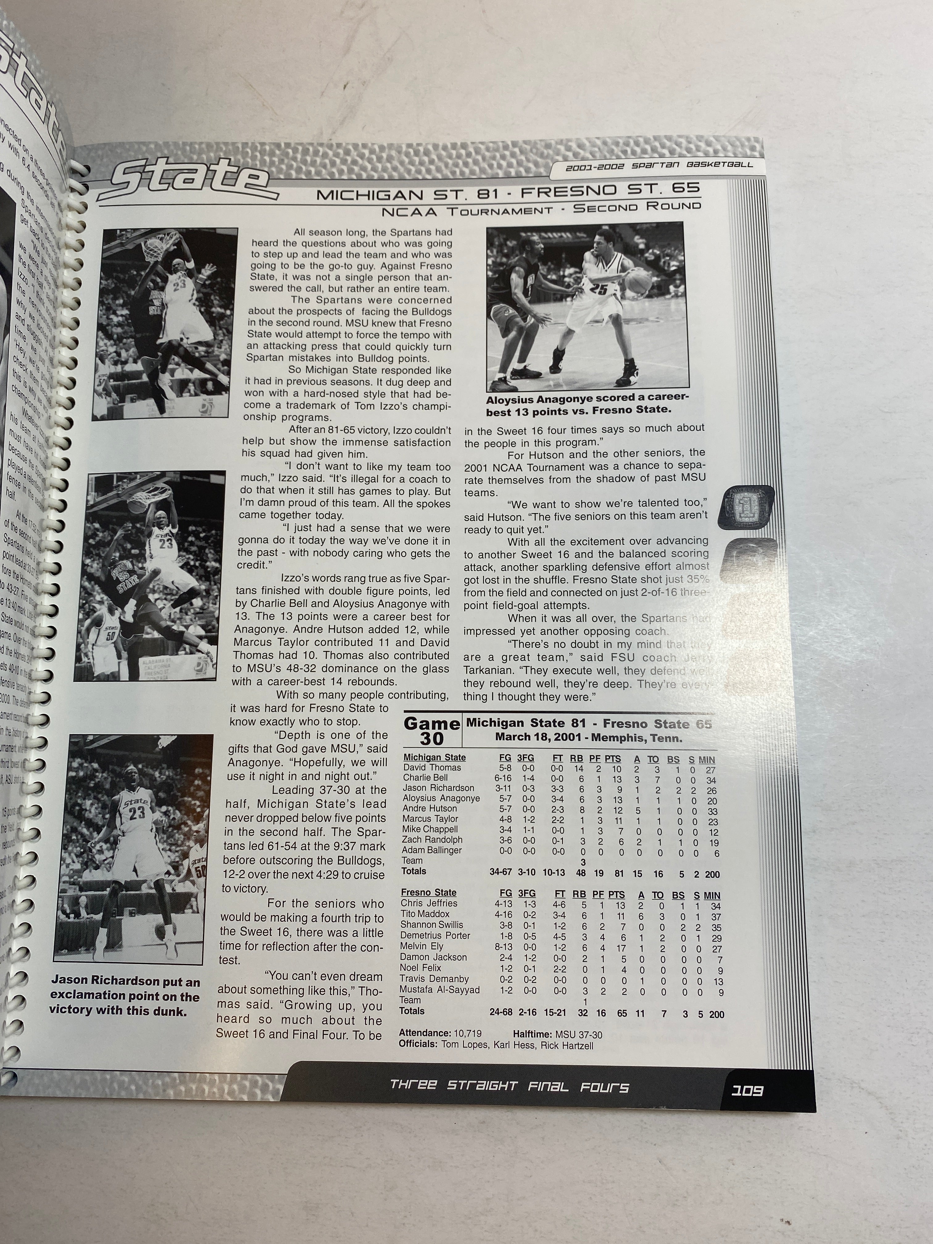 2001-2002 MSU Michigan State Basketball Media Guide