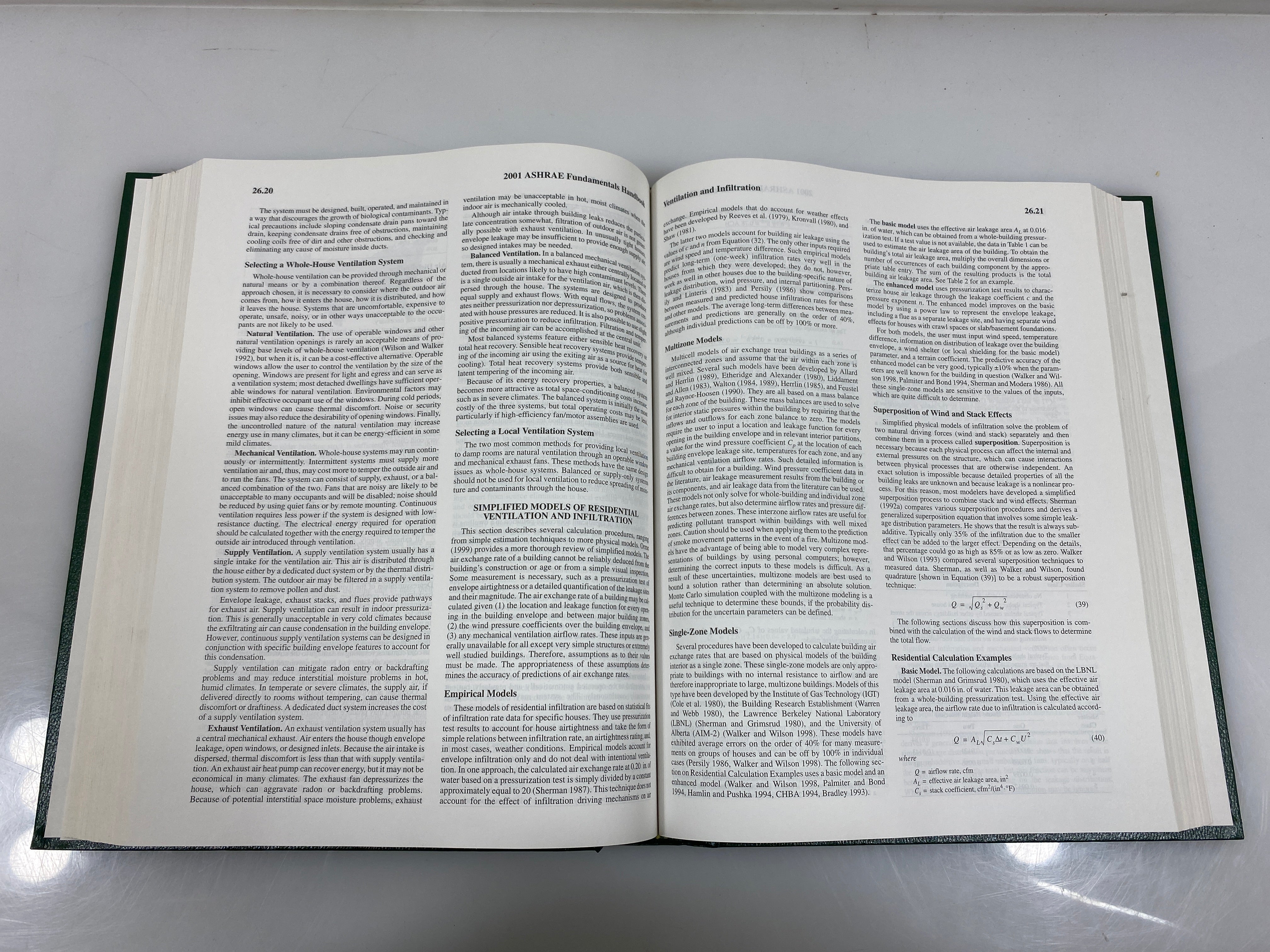 2001 Ashrae Handbook Fundamentals IP. Edition HC
