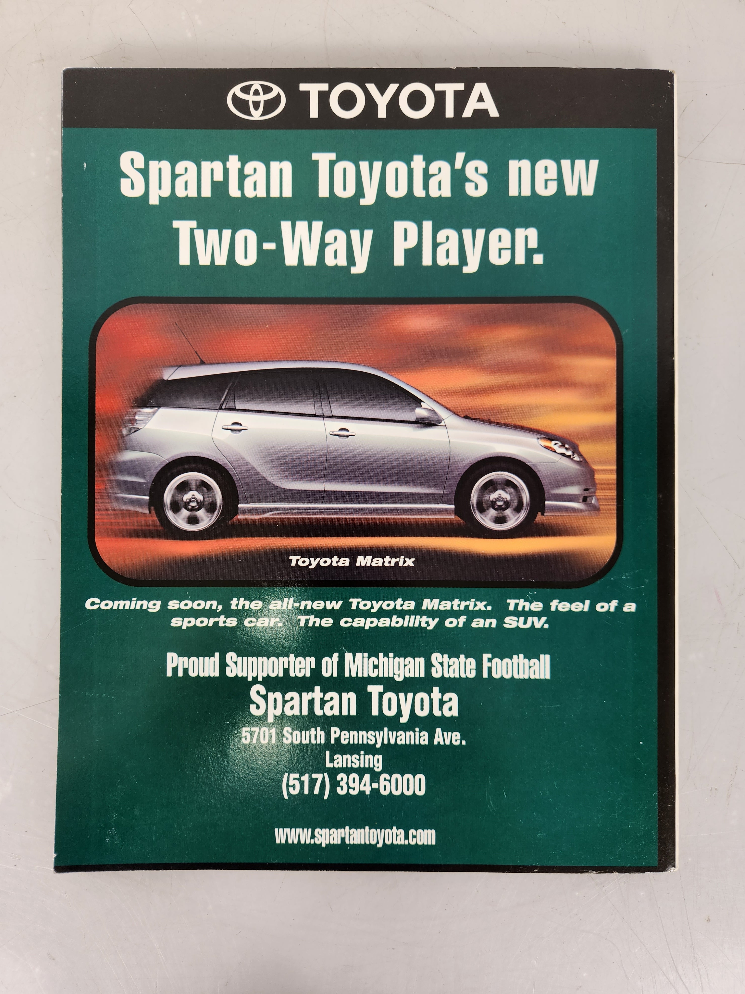 2001 Michigan State vs Central Michigan Spartan SportsZone Magazine Football Program