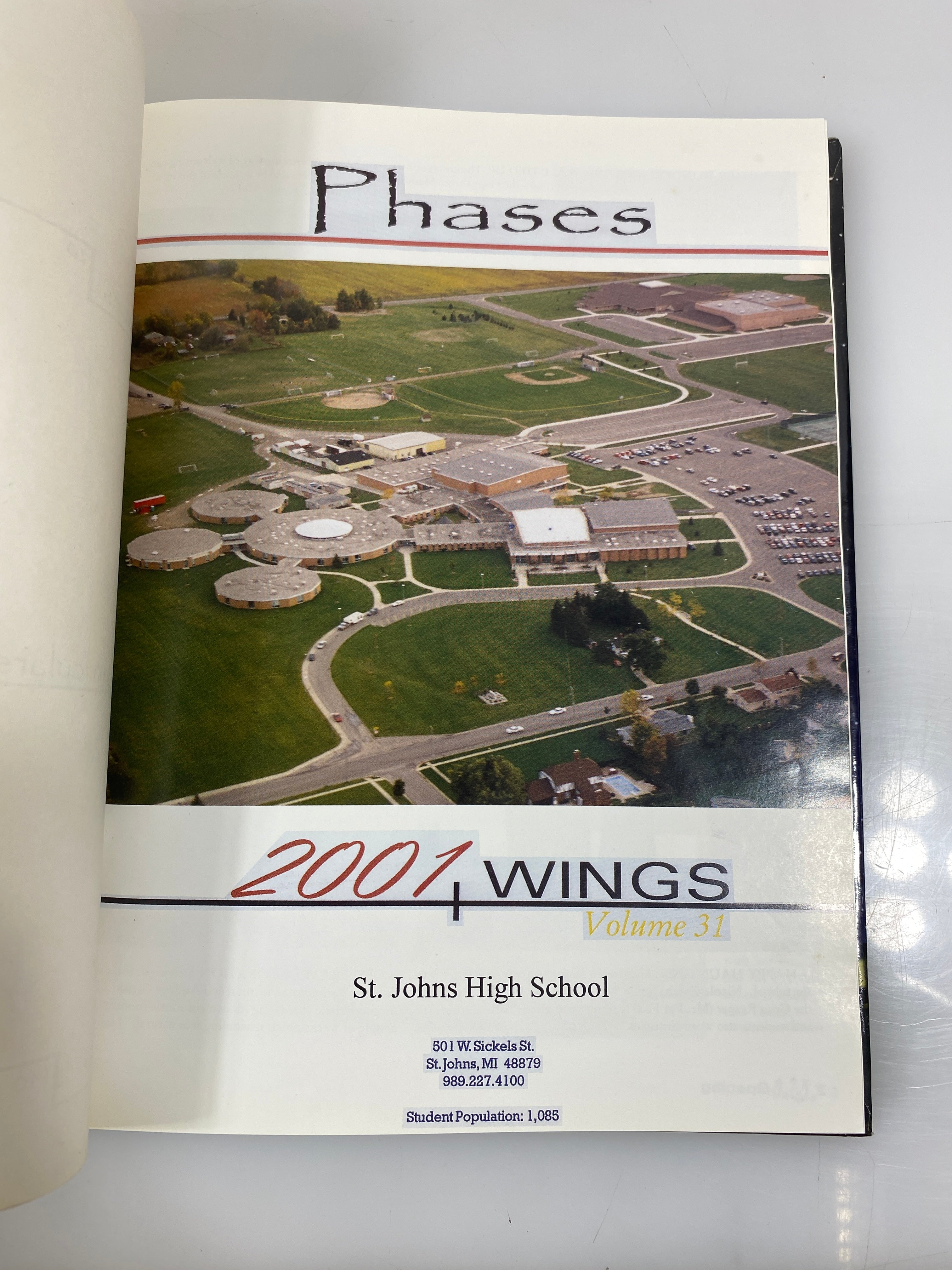 2001 St. Johns High School Yearbook "Wings" St. Johns Michigan HC