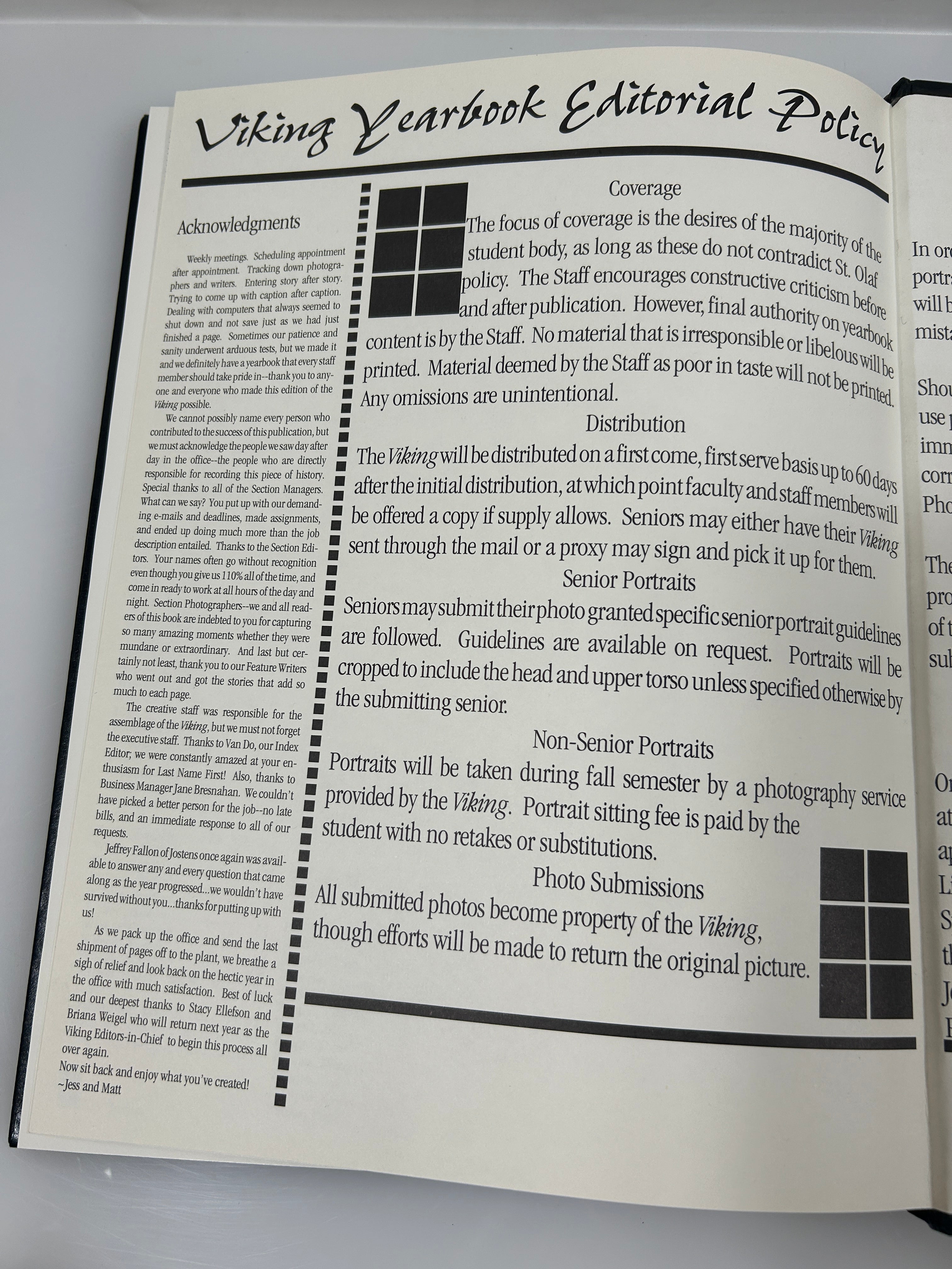 2001 St. Olaf College Yearbook "The Viking" Northfield Minnesota HC