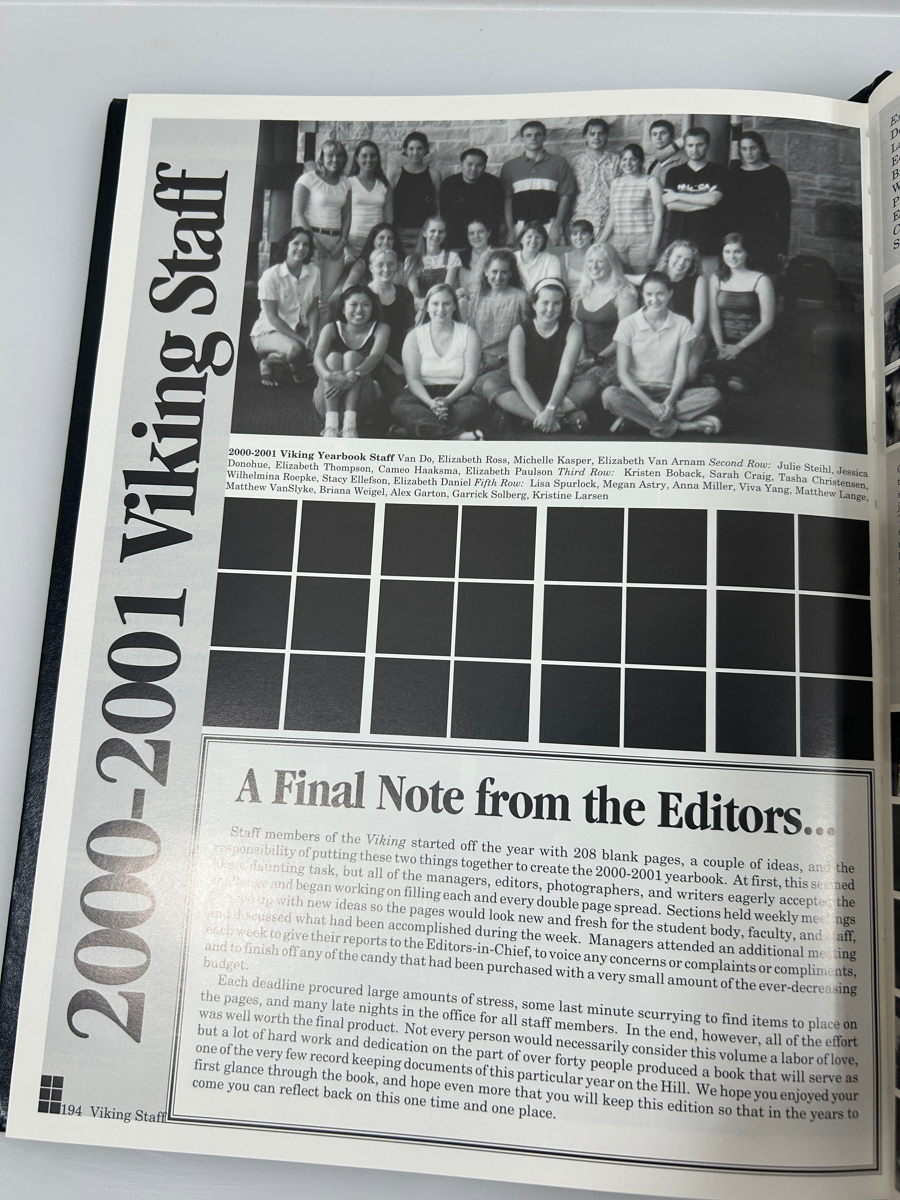 2001 St. Olaf College Yearbook "The Viking" Northfield Minnesota HC