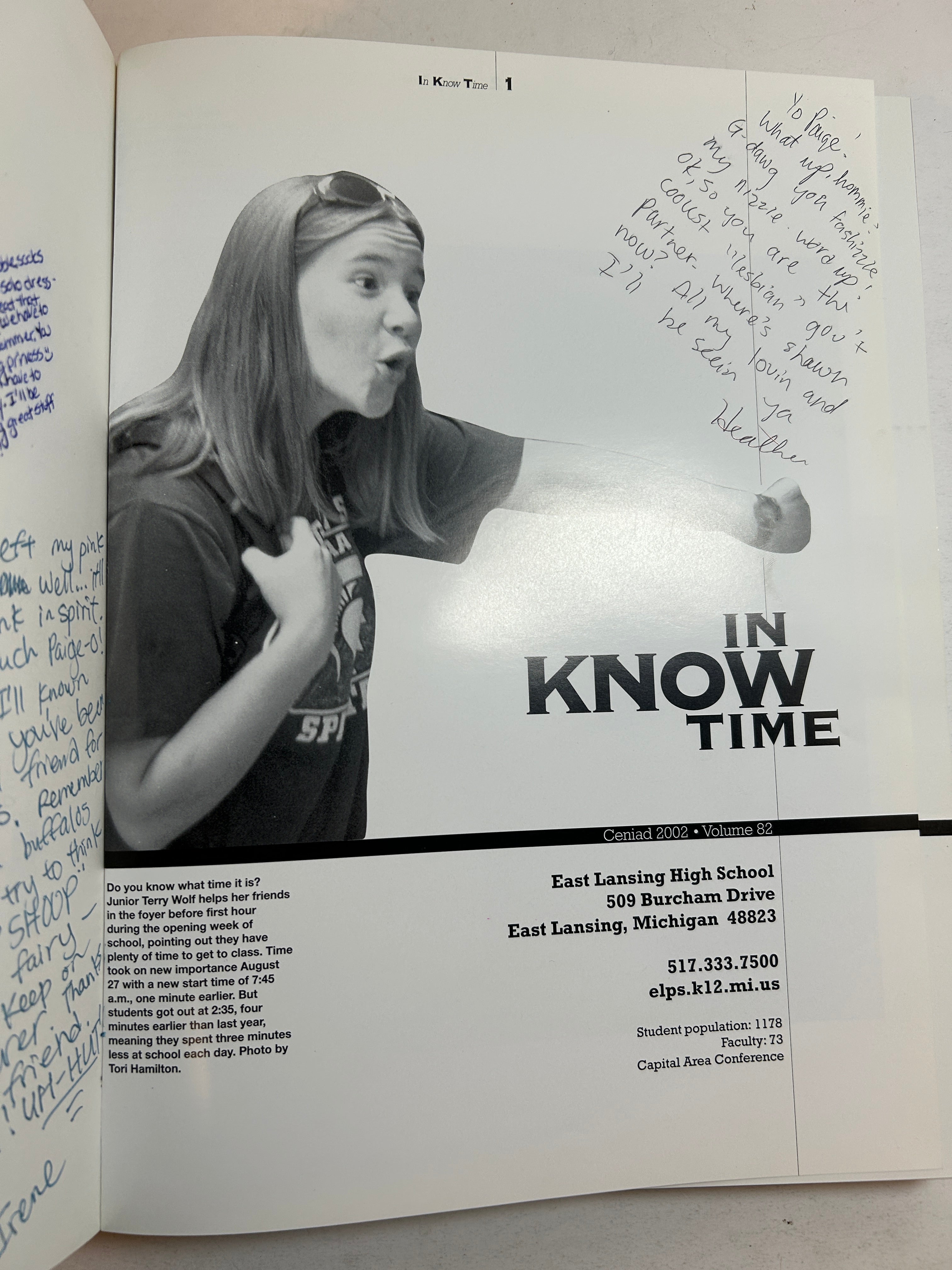 2002 "Ceniad" East Lansing High School Yearbook HC