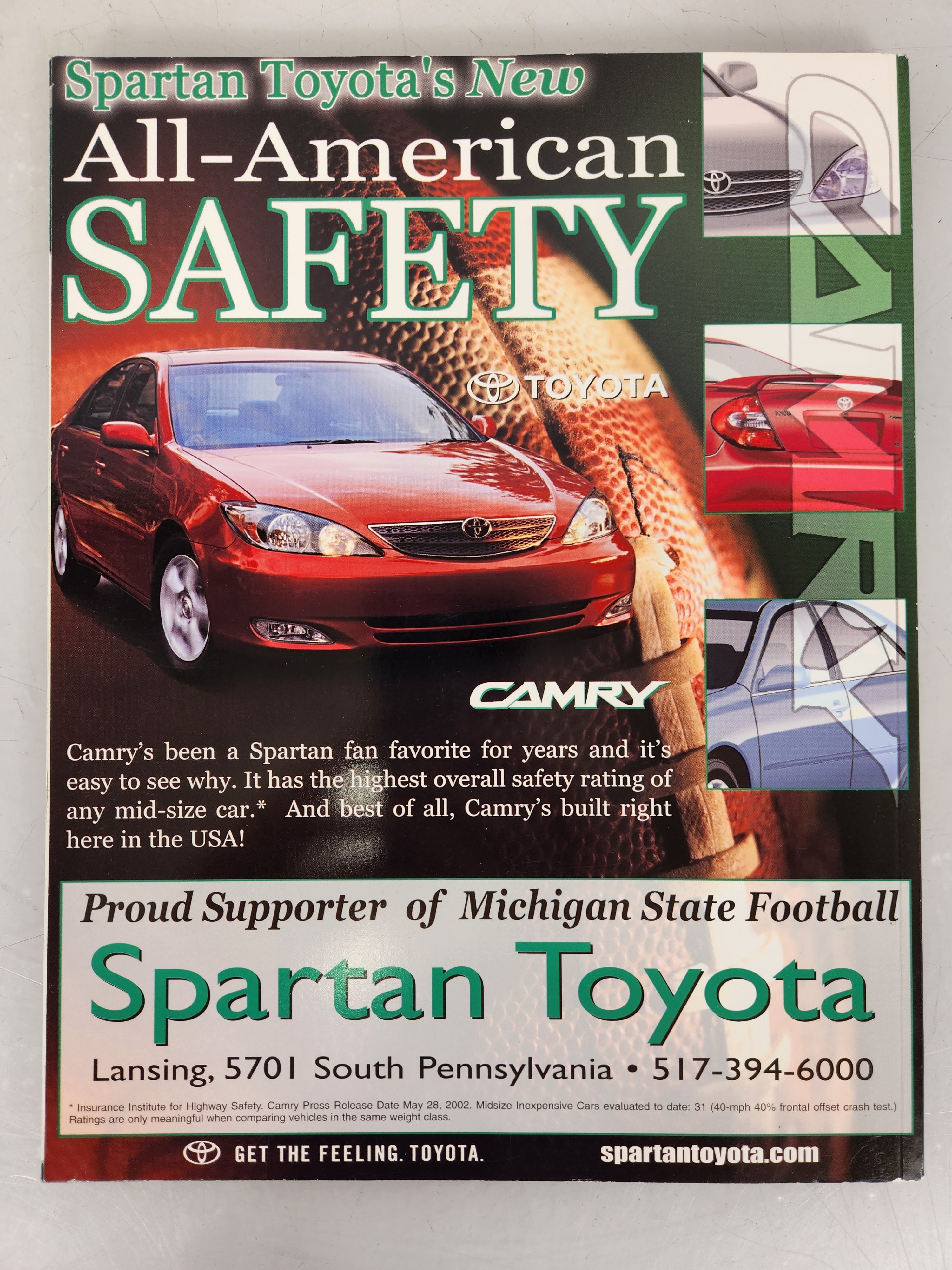 2002 Michigan State vs Notre Dame Spartan SportsZone Magazine Football Program