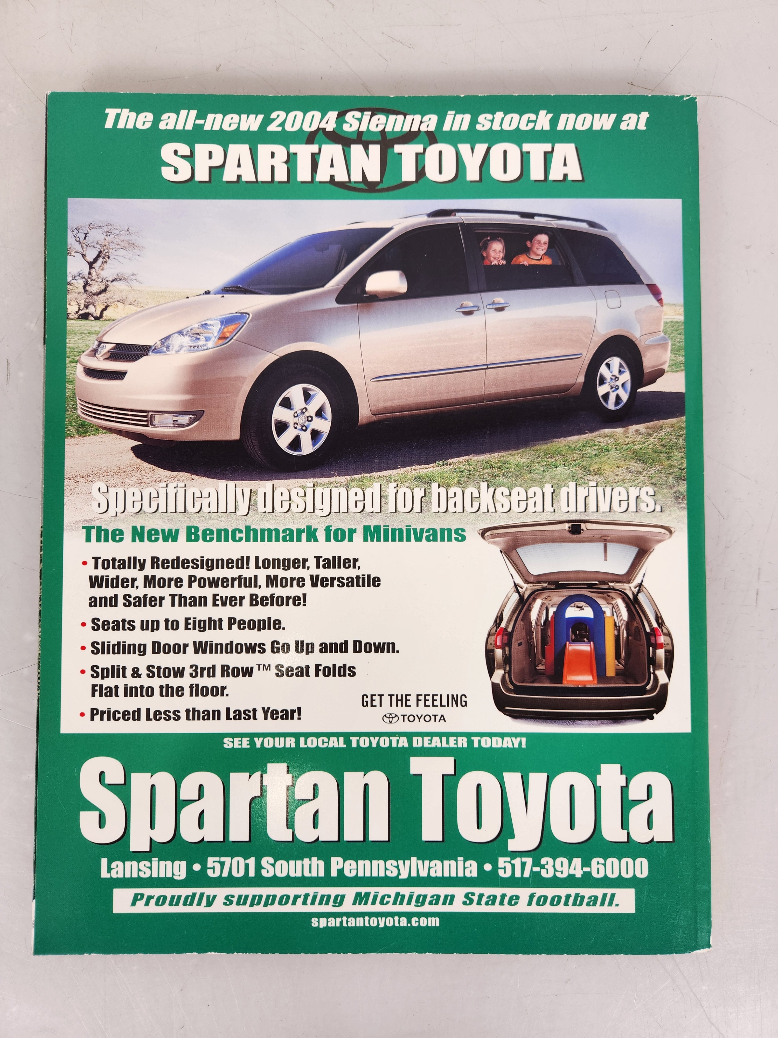 2003 Michigan State vs Indiana Spartan SportsZone Magazine Football Program