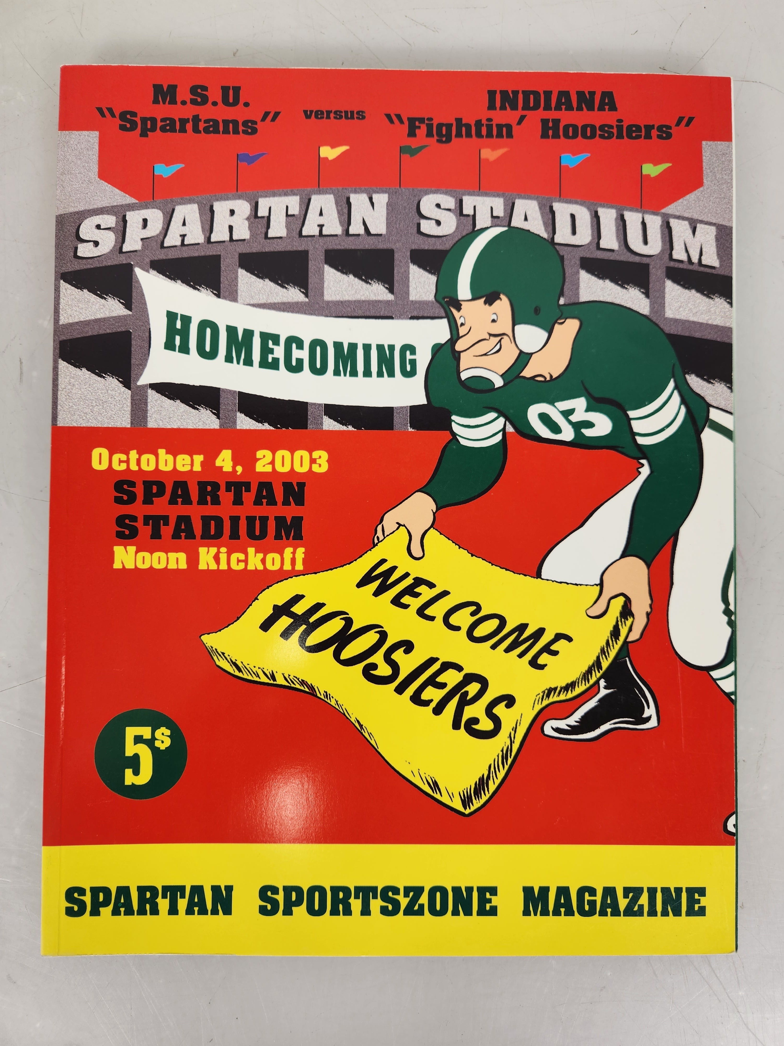 2003 Michigan State vs Indiana Spartan SportsZone Magazine Football Program