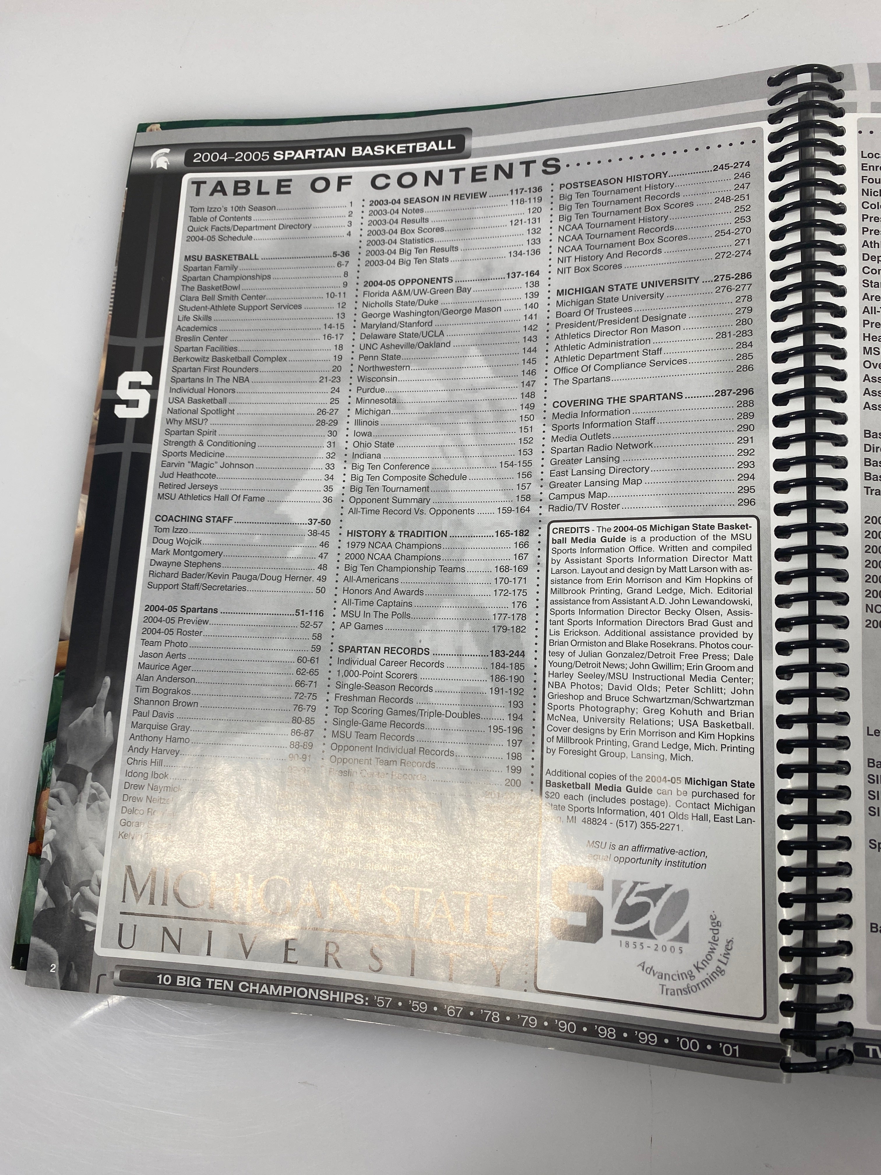 2004-2005 MSU Michigan State Basketball Media Guide