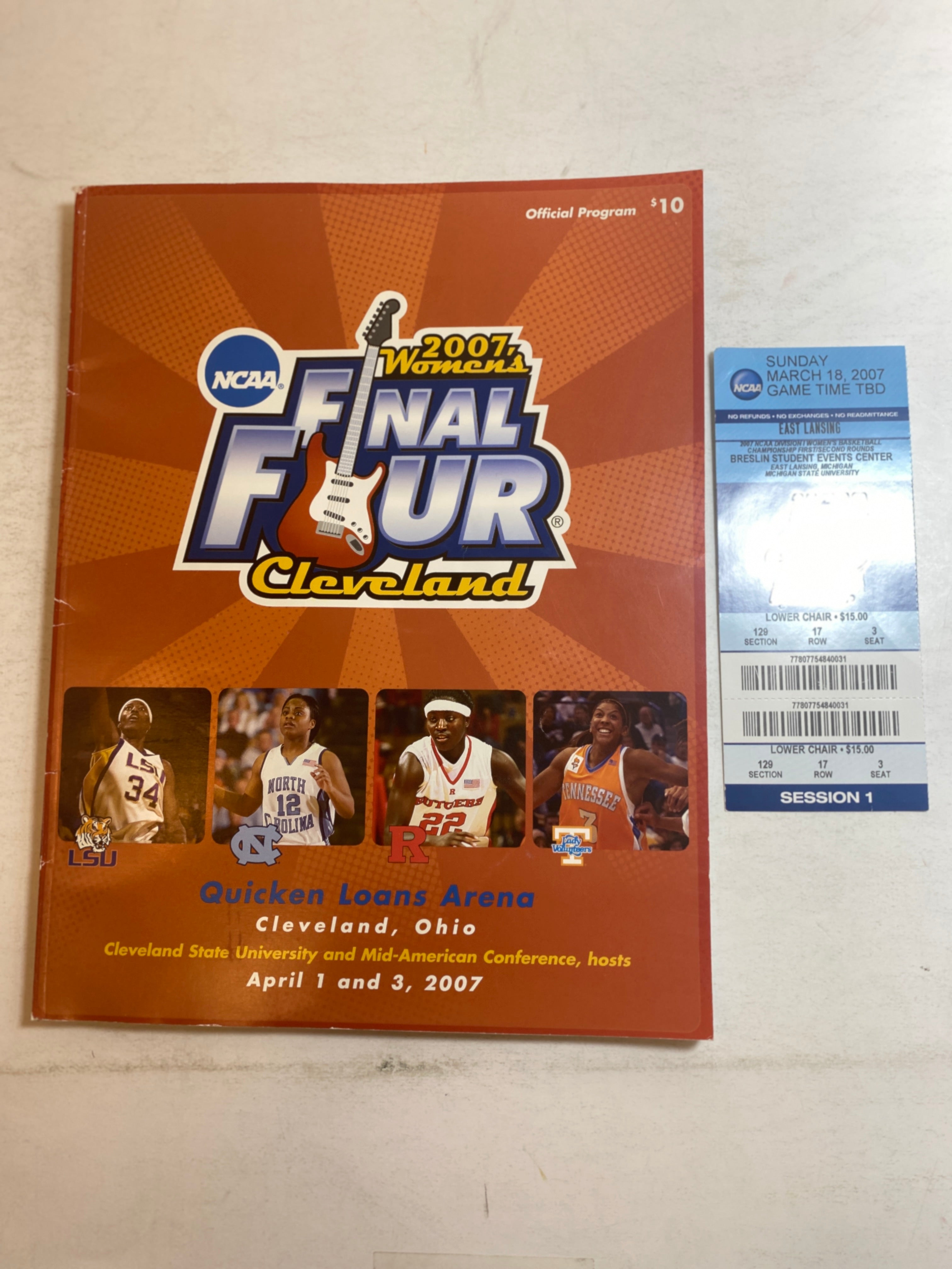 2007 Cleveland Women's Final Four Program w/ Ephemera