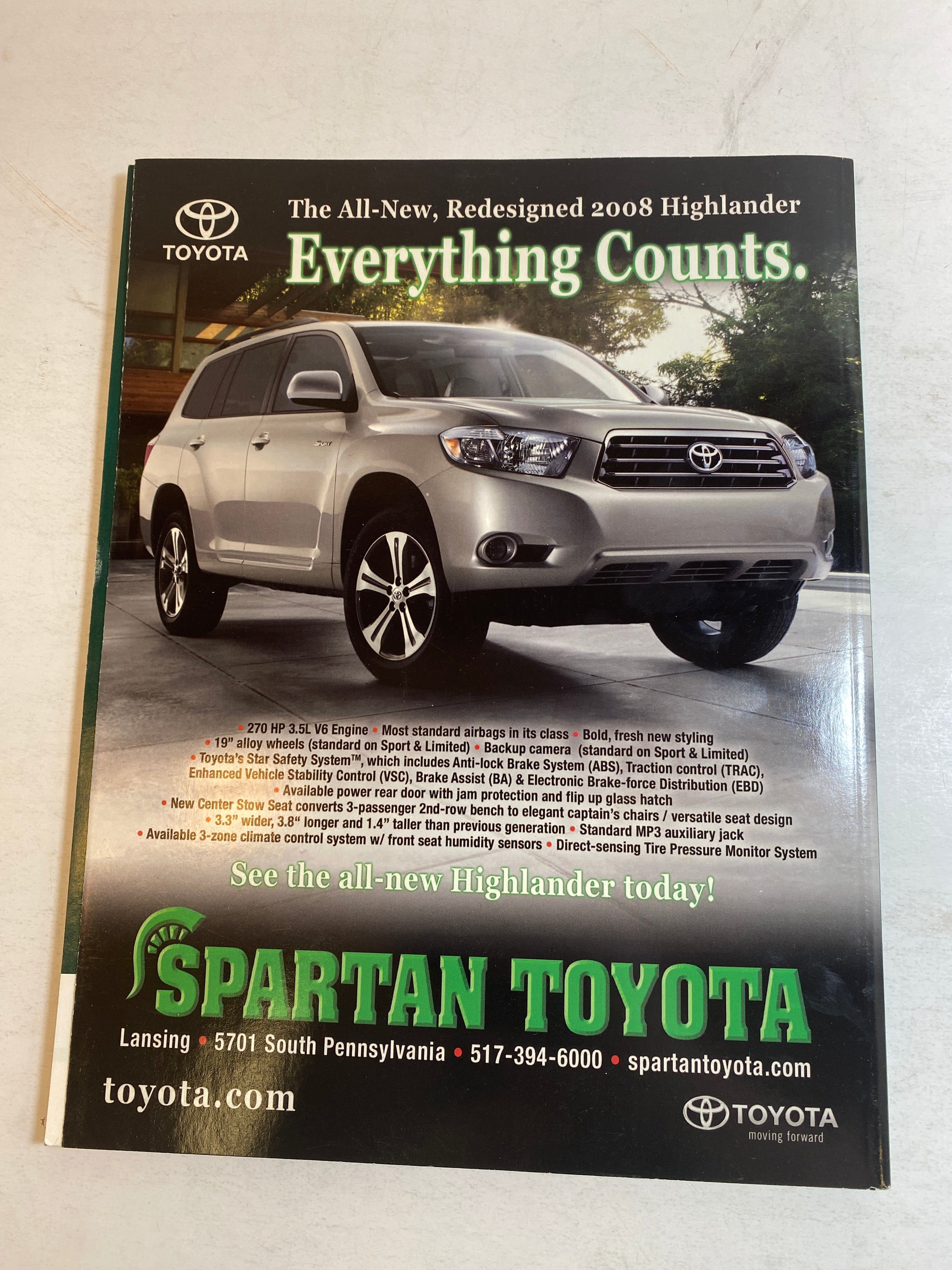 2007 Michigan State vs Pittsburgh Spartan SportsZone Magazine Football Program