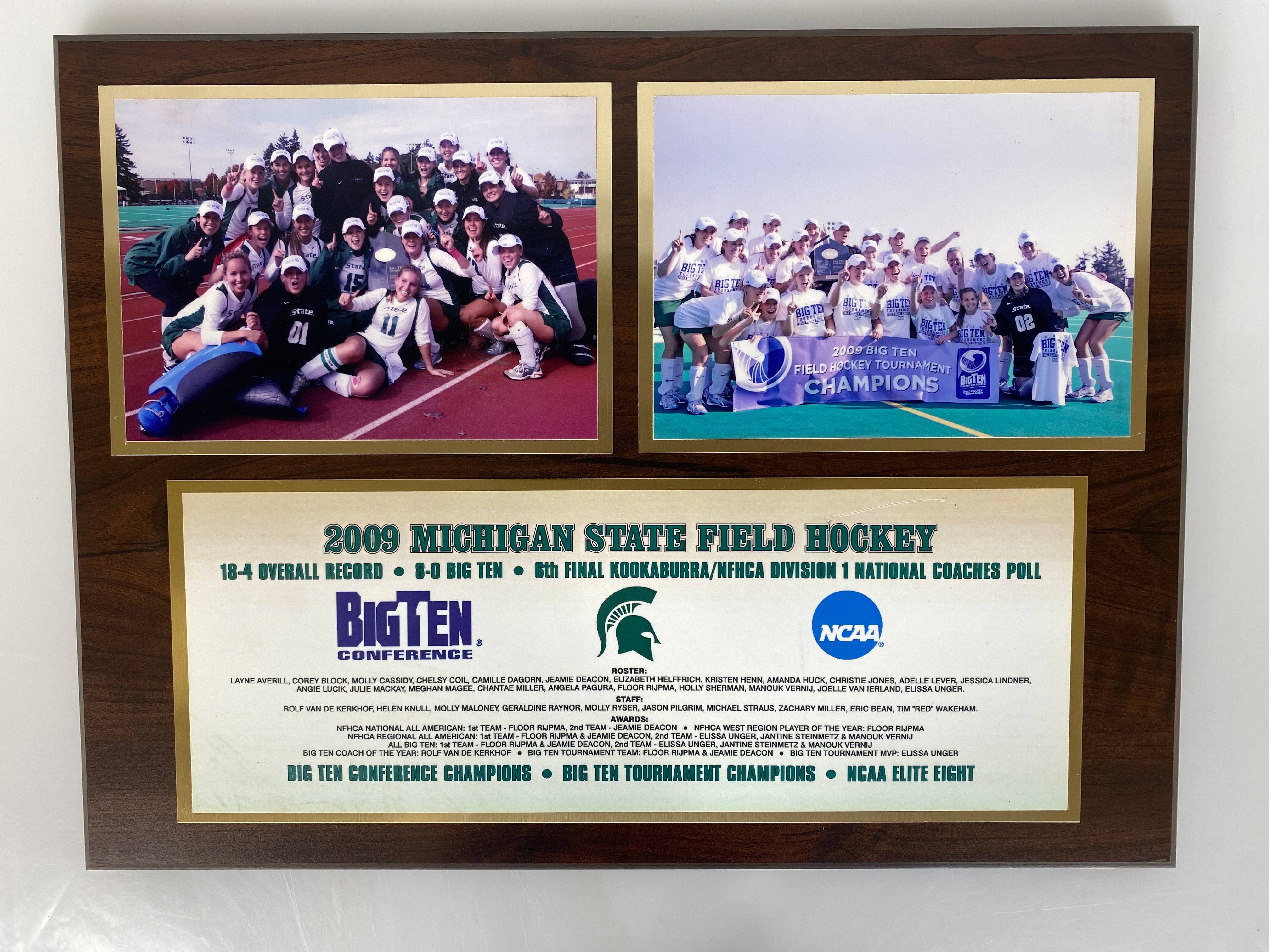 2009 MSU Women's Field Hockey Team Plaque
