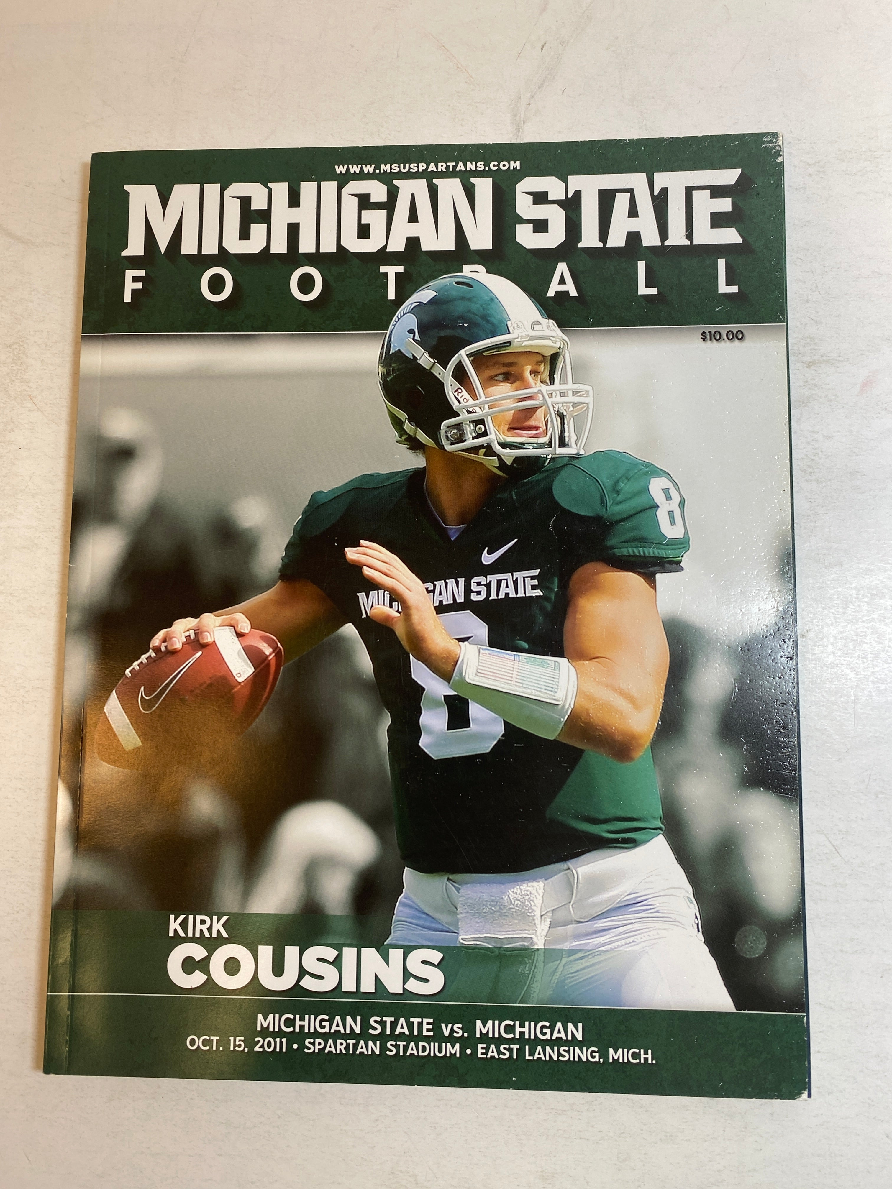 2011 Michigan State vs Michigan Football Program Kirk Cousins
