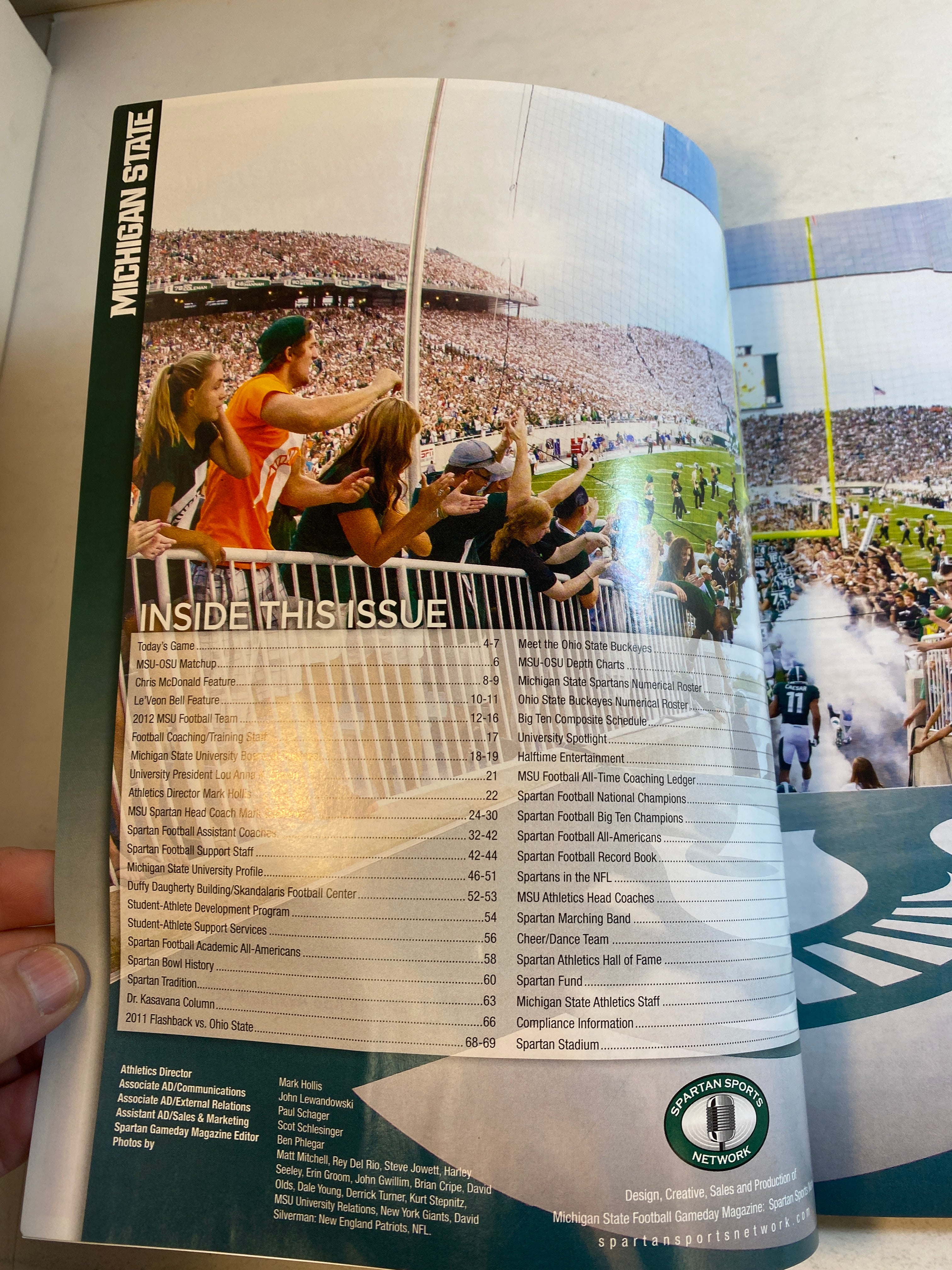 2012 Michigan State vs Ohio State Football Program Le'Veon Bell