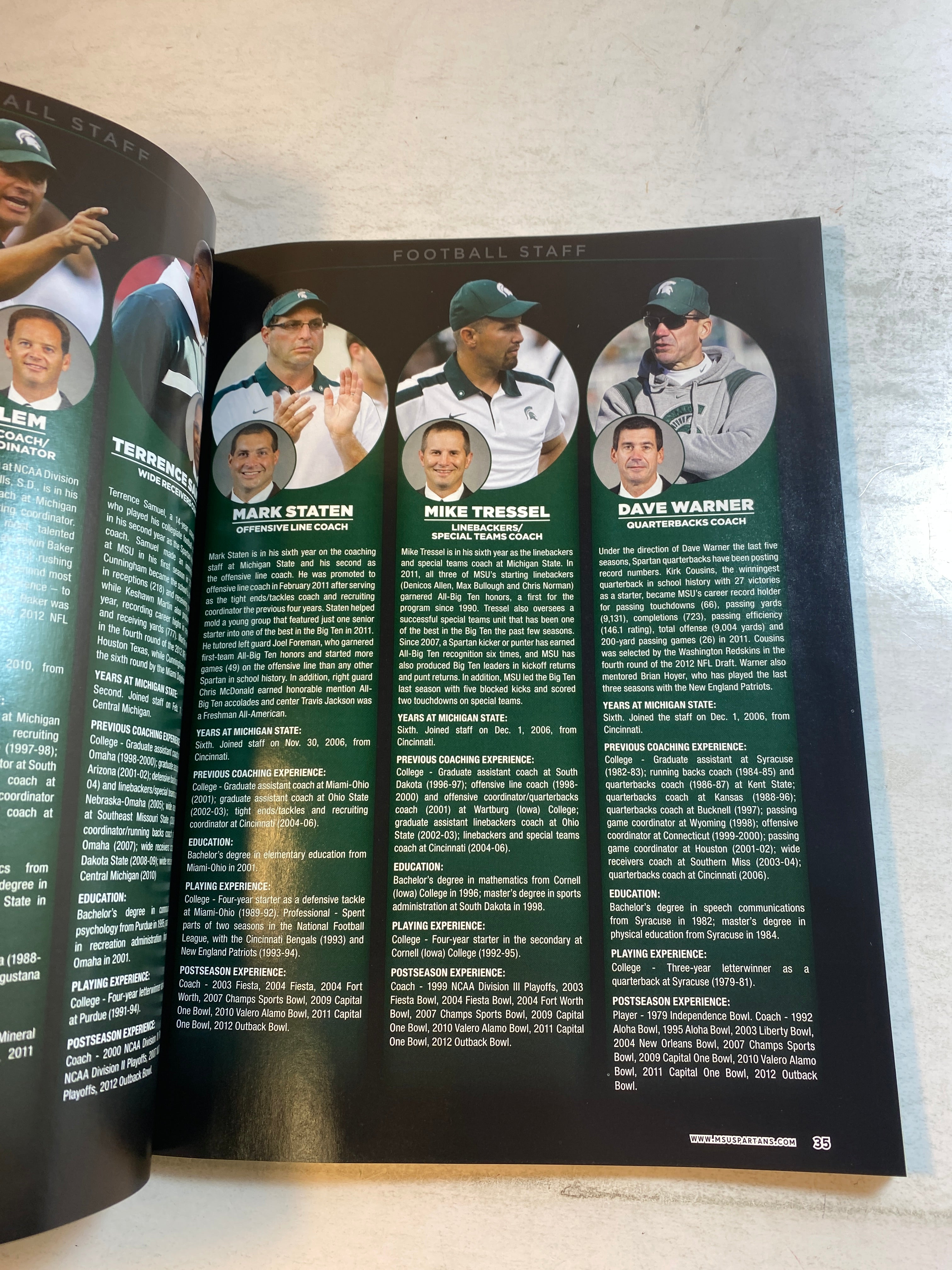 2012 Michigan State vs Ohio State Football Program Le'Veon Bell