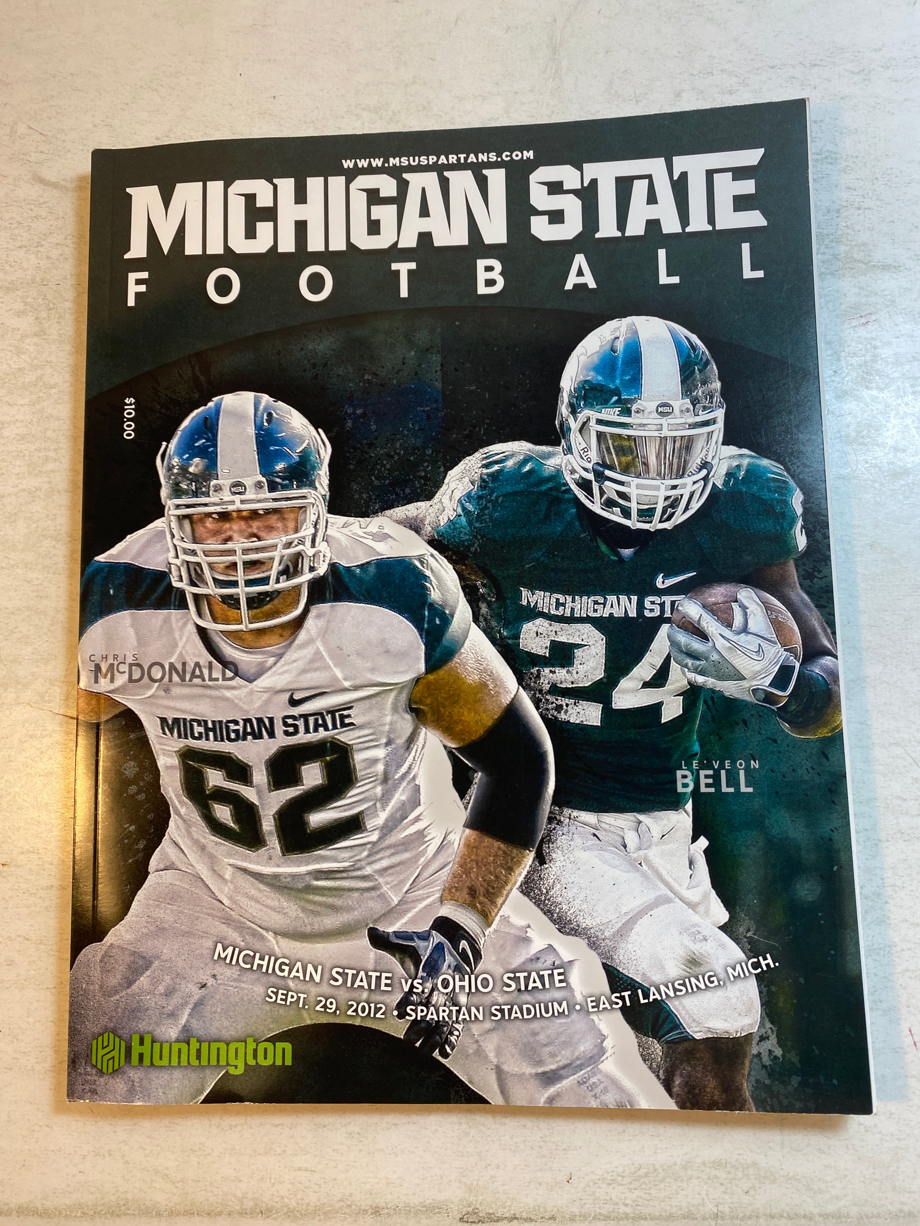 2012 Michigan State vs Ohio State Football Program Le'Veon Bell