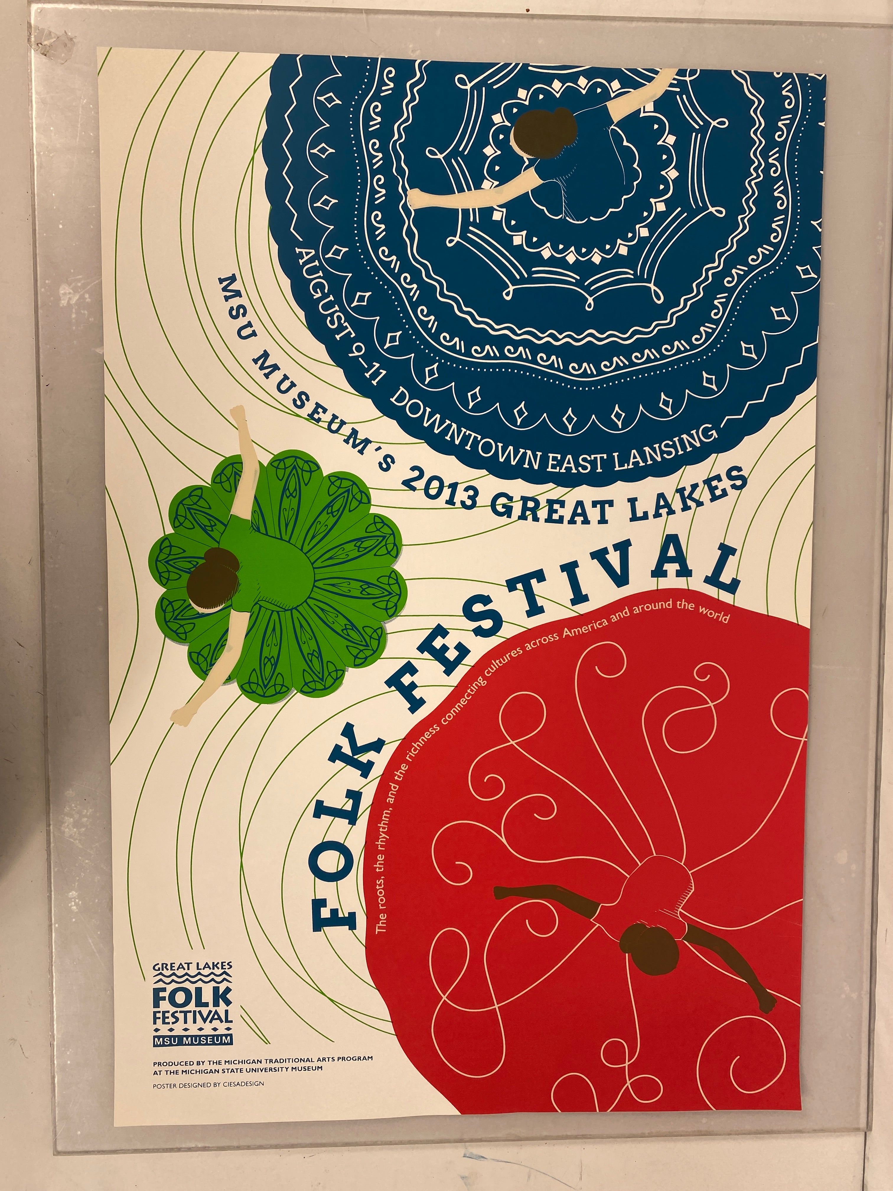 2013 MSU Museum Folk Festival Poster Go Green Ephemera