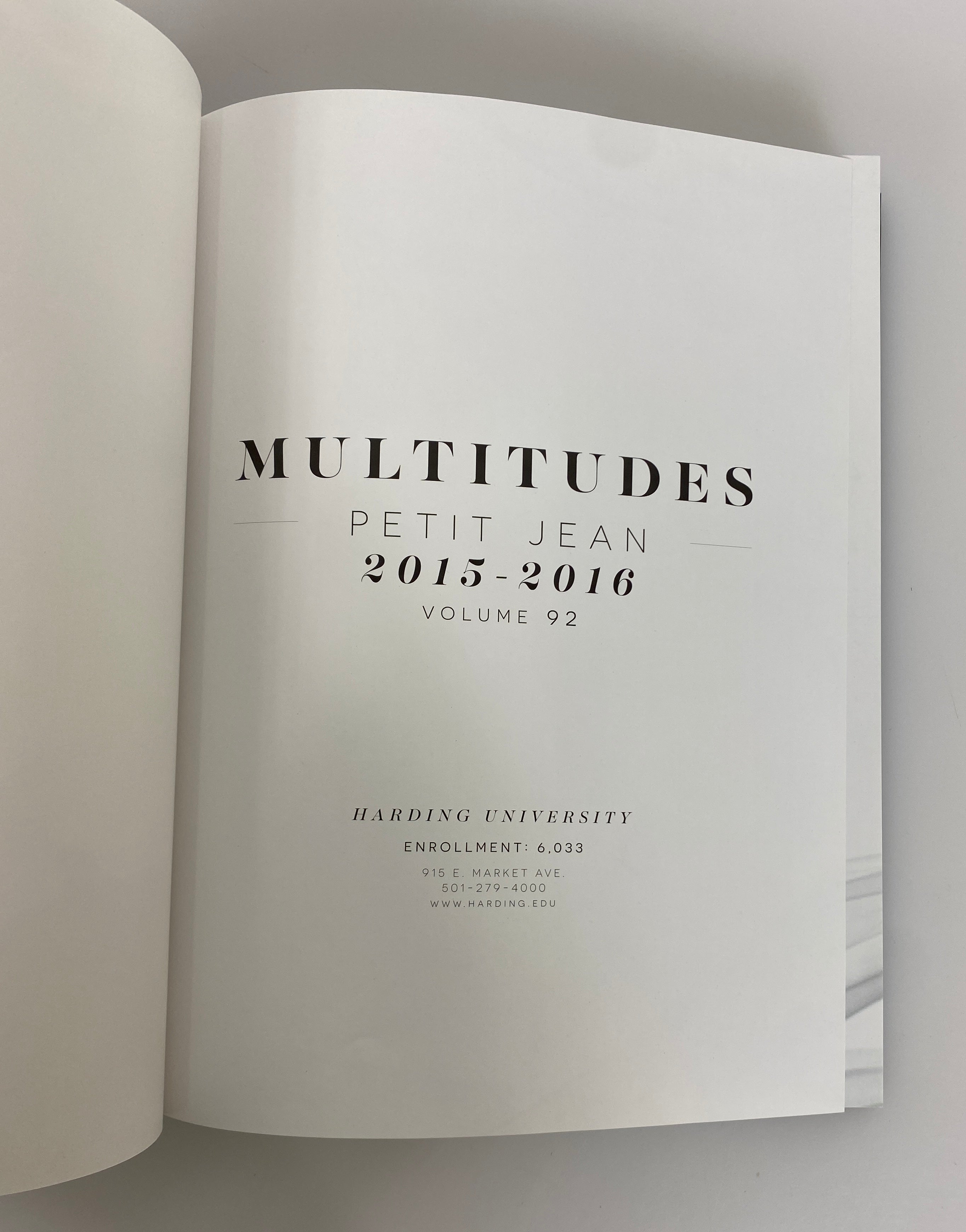 2016 Harding University "Multitudes" Yearbook Searcy Arkansas HC
