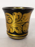 Russian Black and Gold Painted Wooden Cup