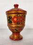 Painted Wooden Cup with Lid